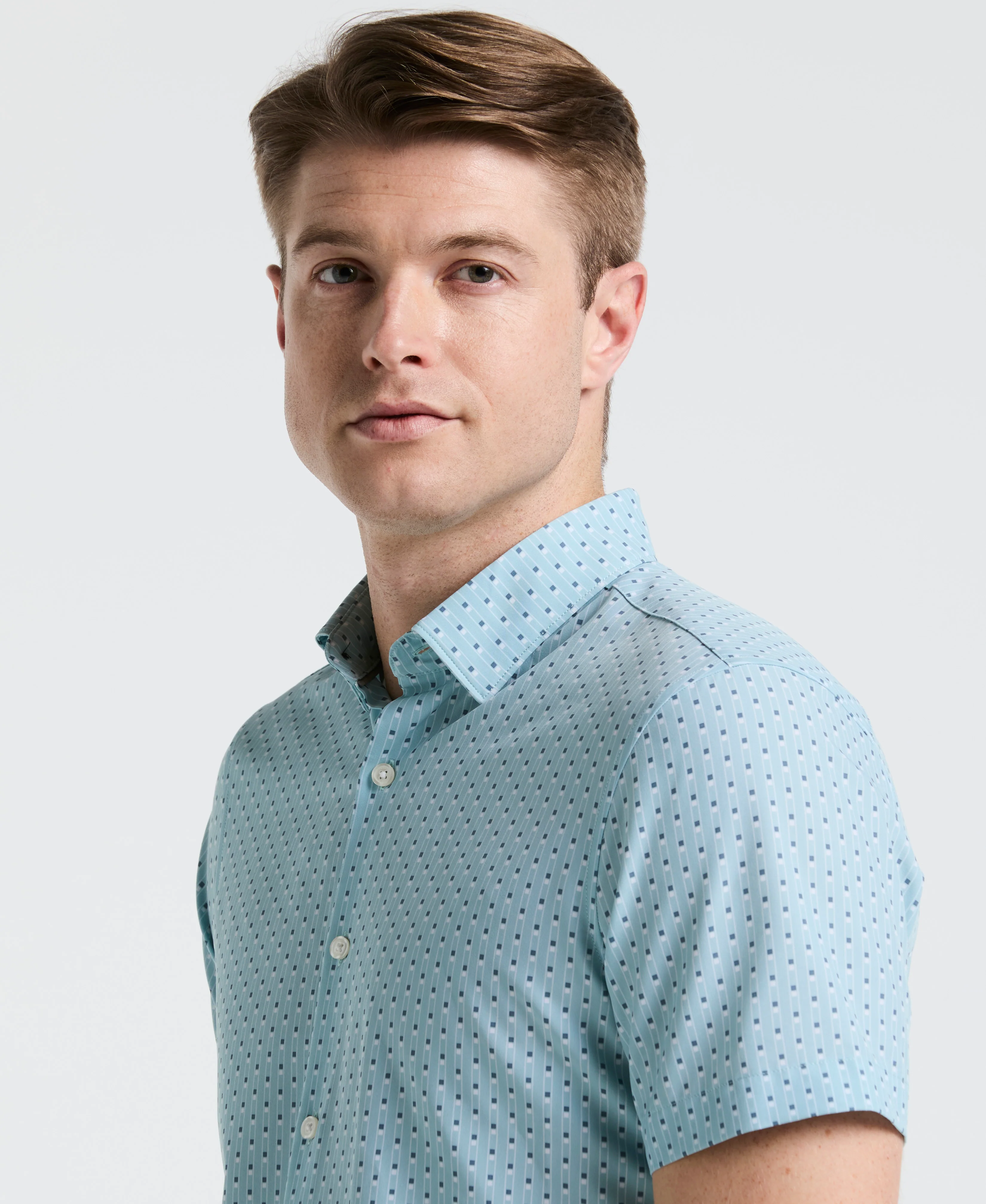 Slim Fit Geometric Stripe Shirt