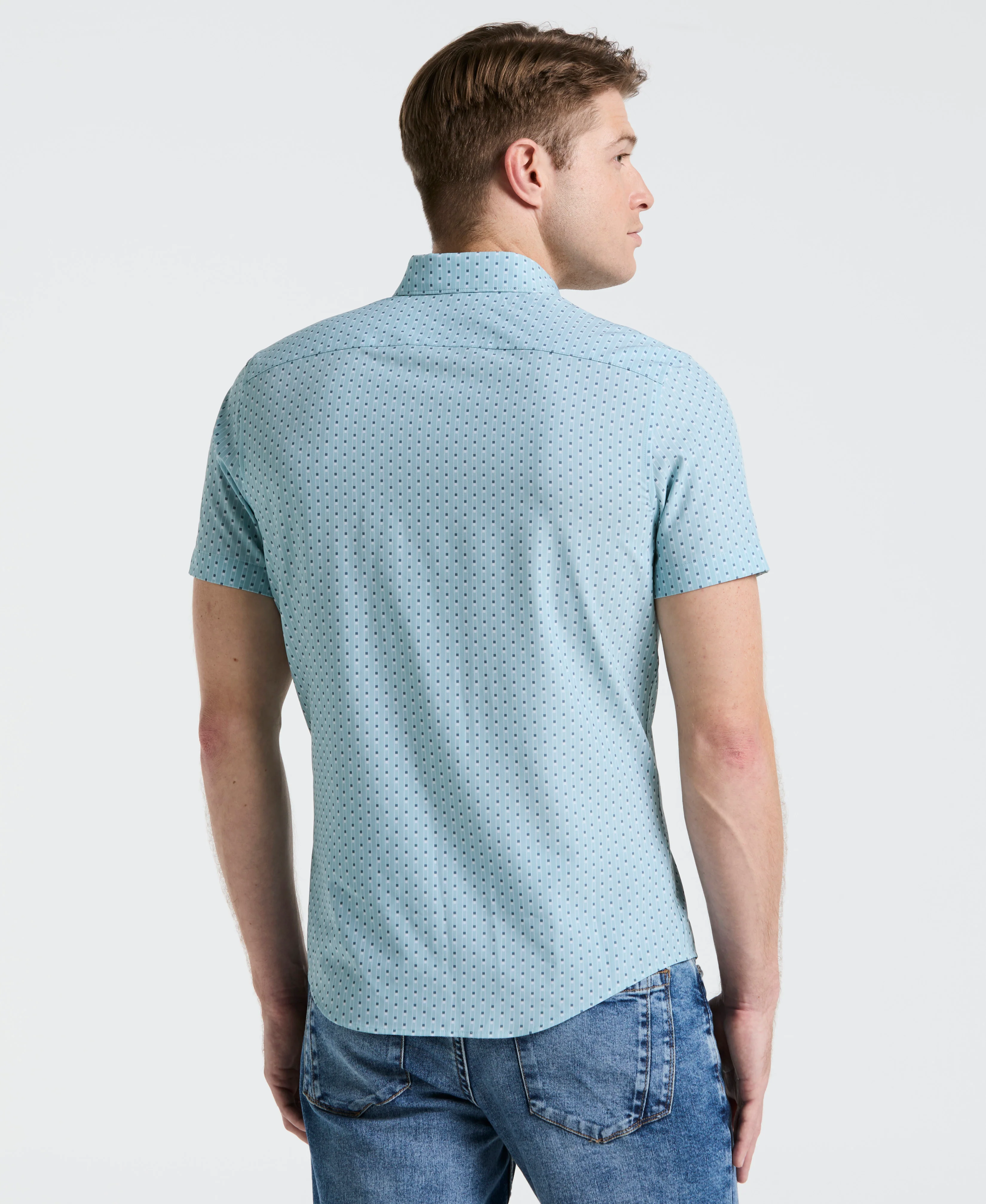 Slim Fit Geometric Stripe Shirt