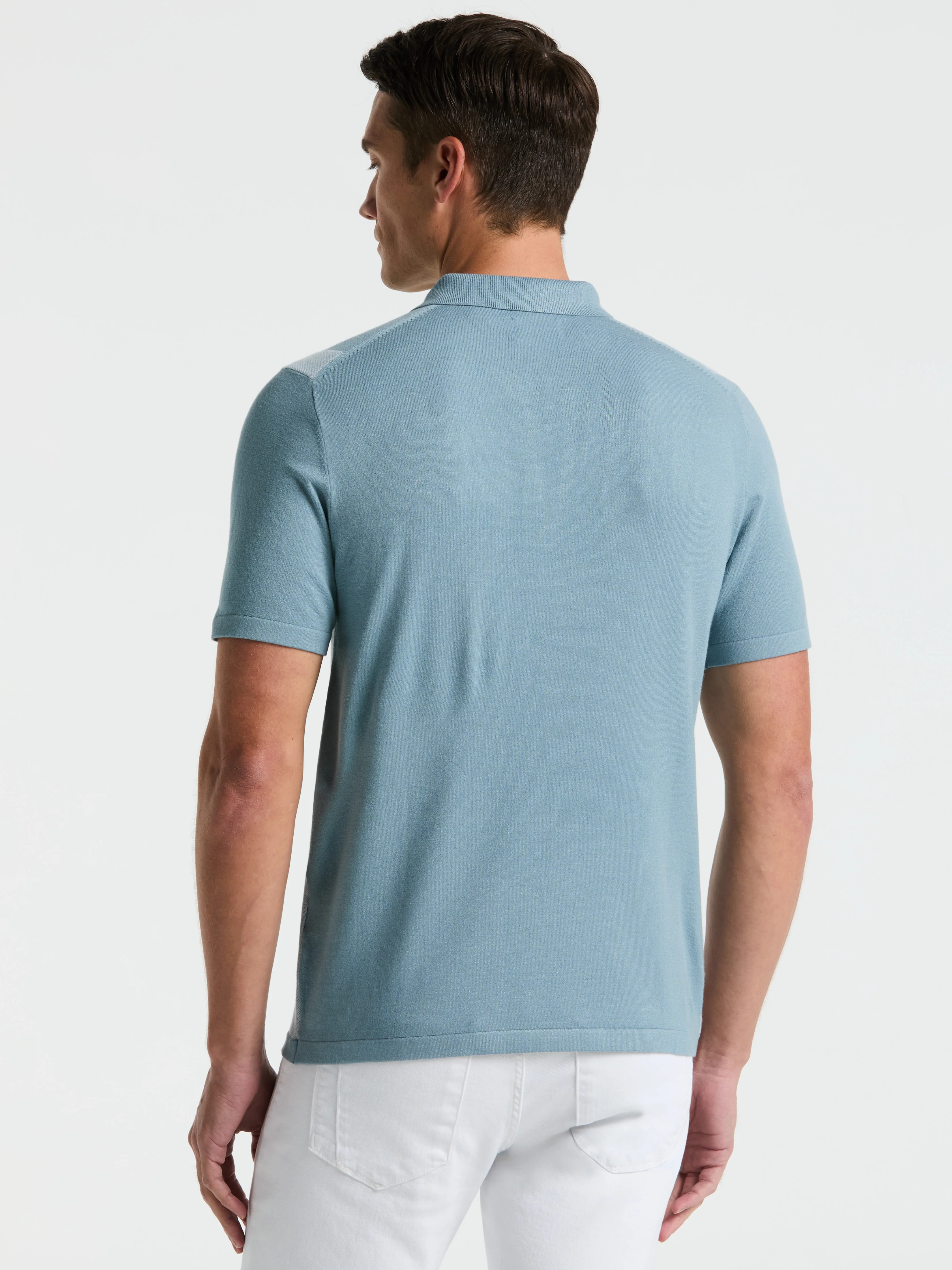 Short Sleeve Tech Stretch Zip Polo