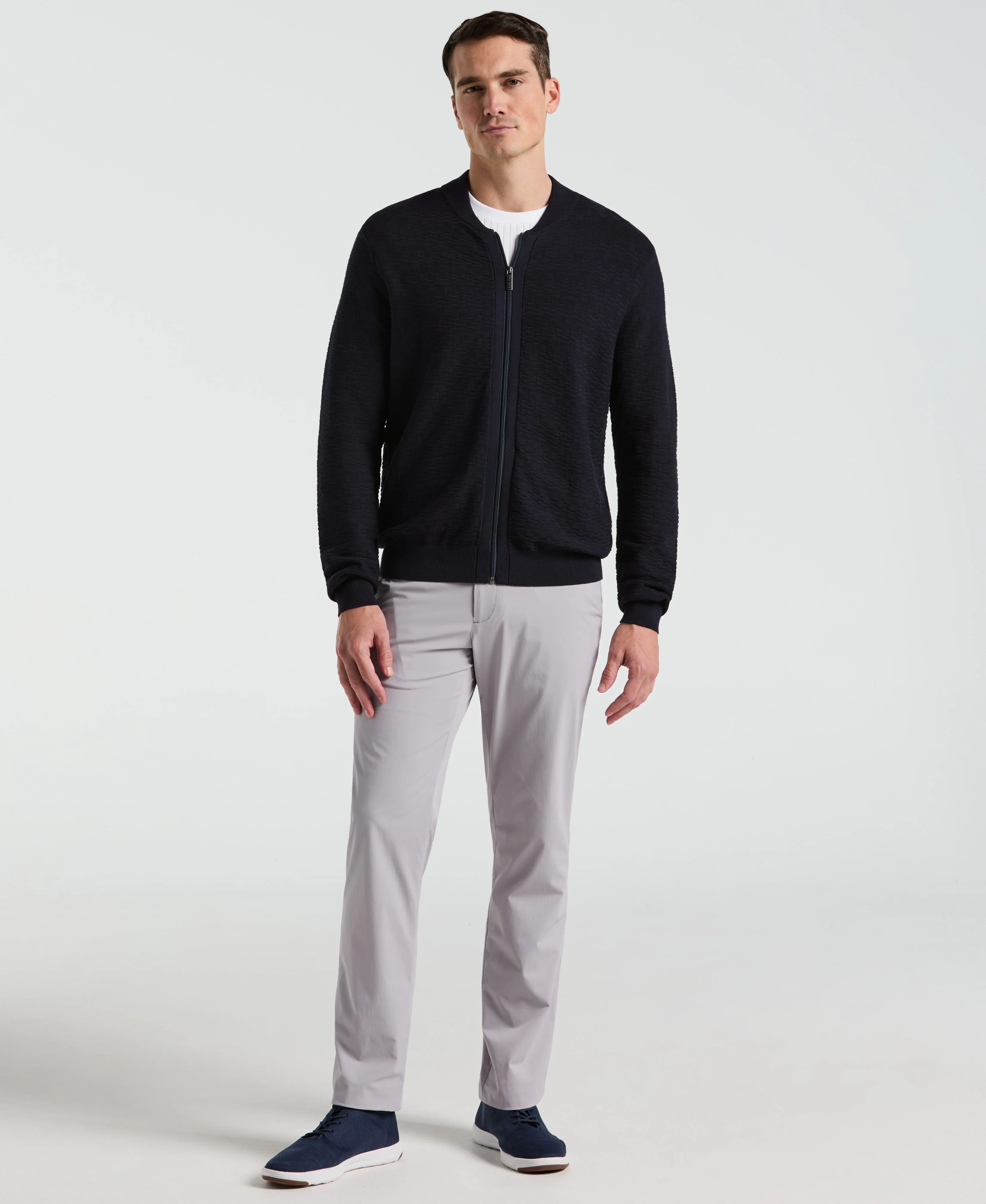 Geometric Jacquard Bomber Jacket