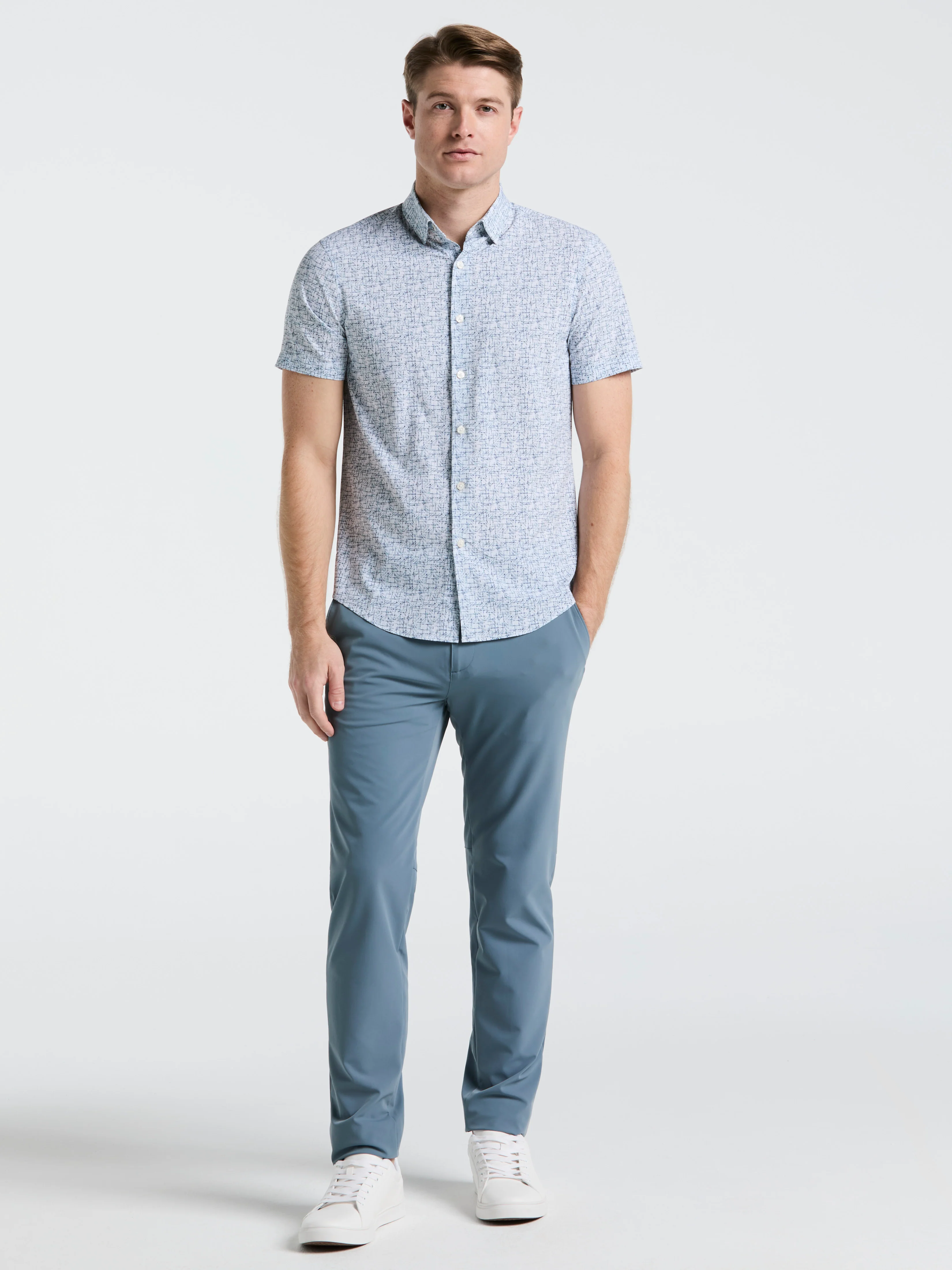 Slim Fit Textured Print Shirt