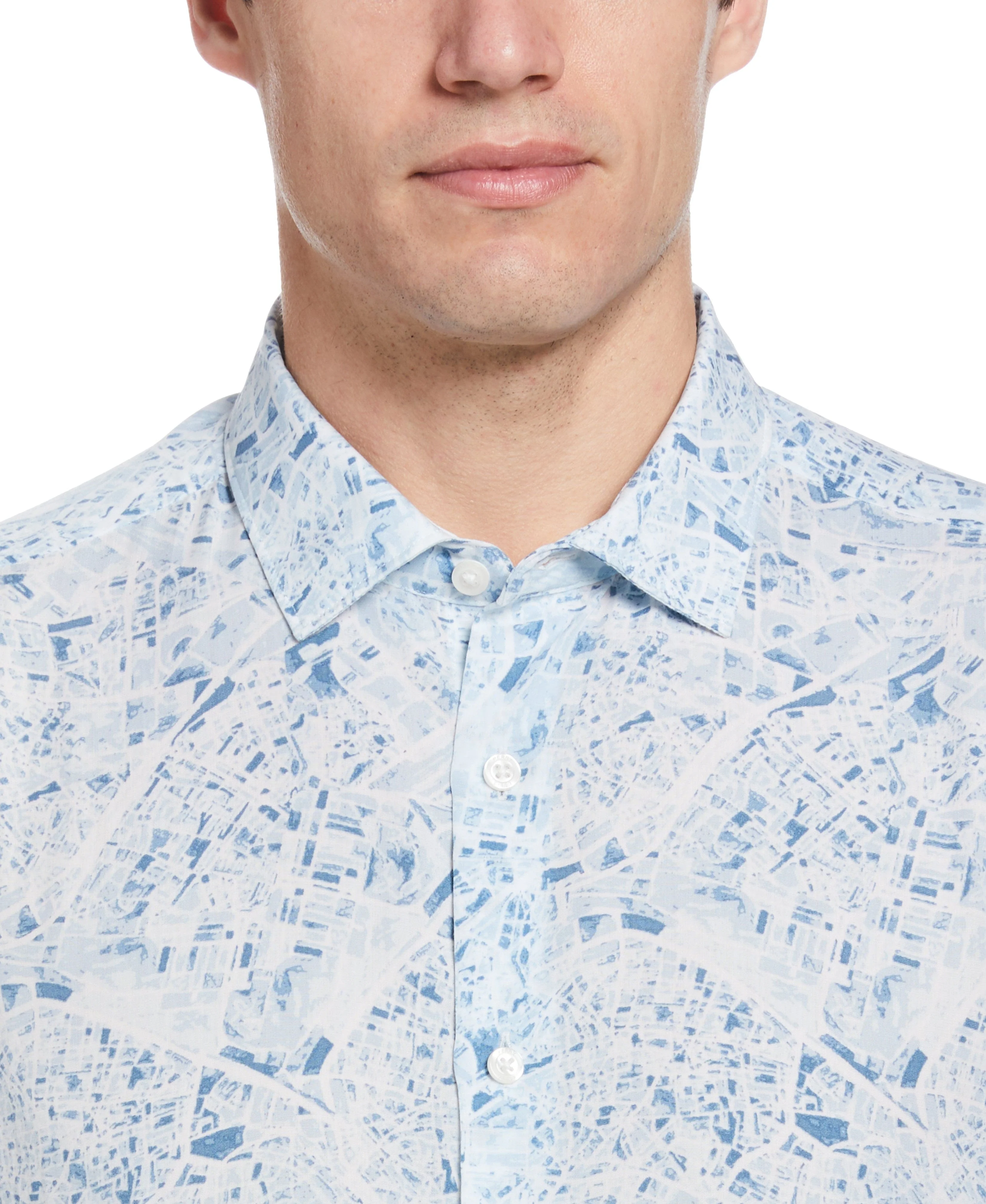 Untucked Road Map Print Shirt