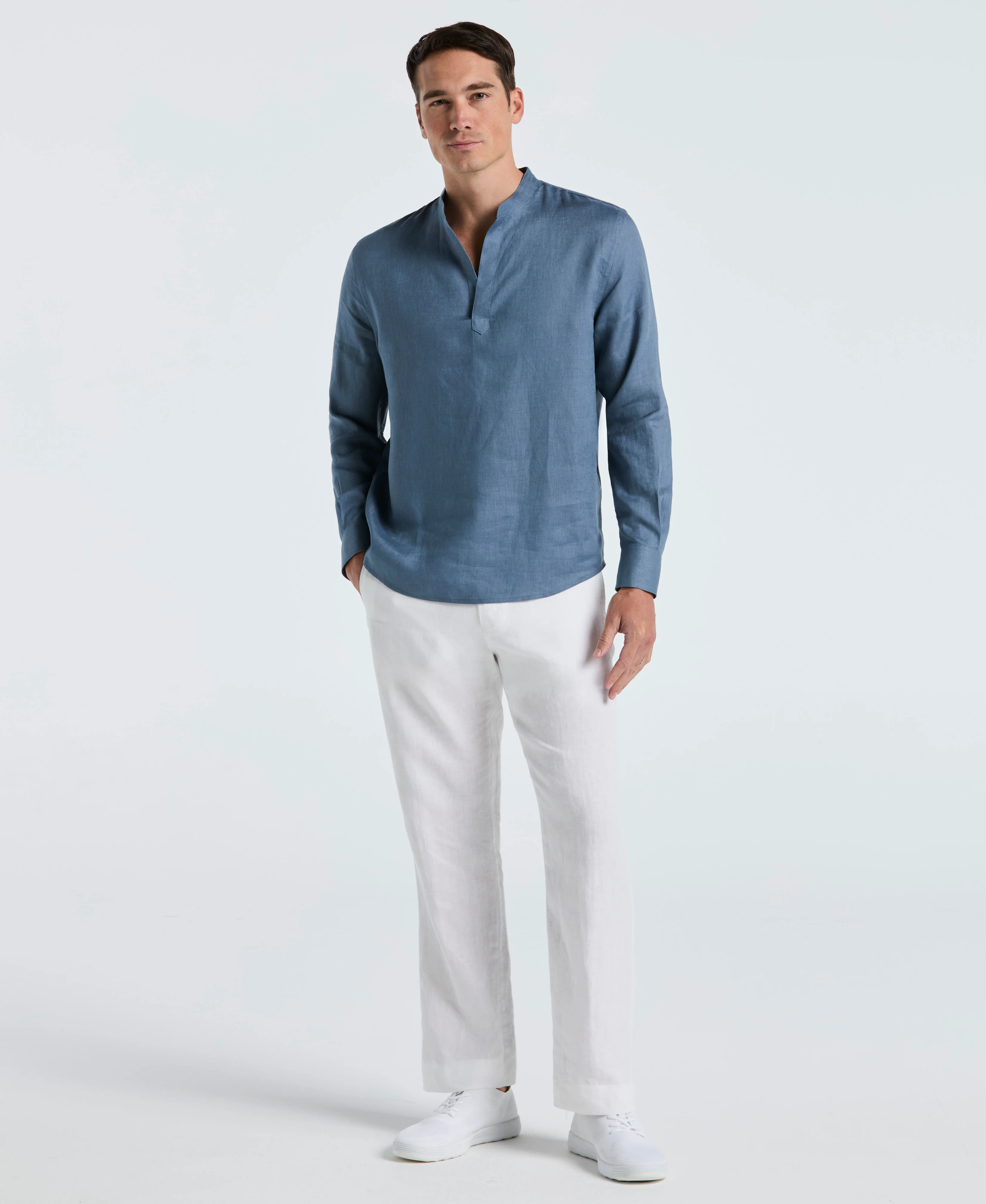 Solid Linen Popover Shirt