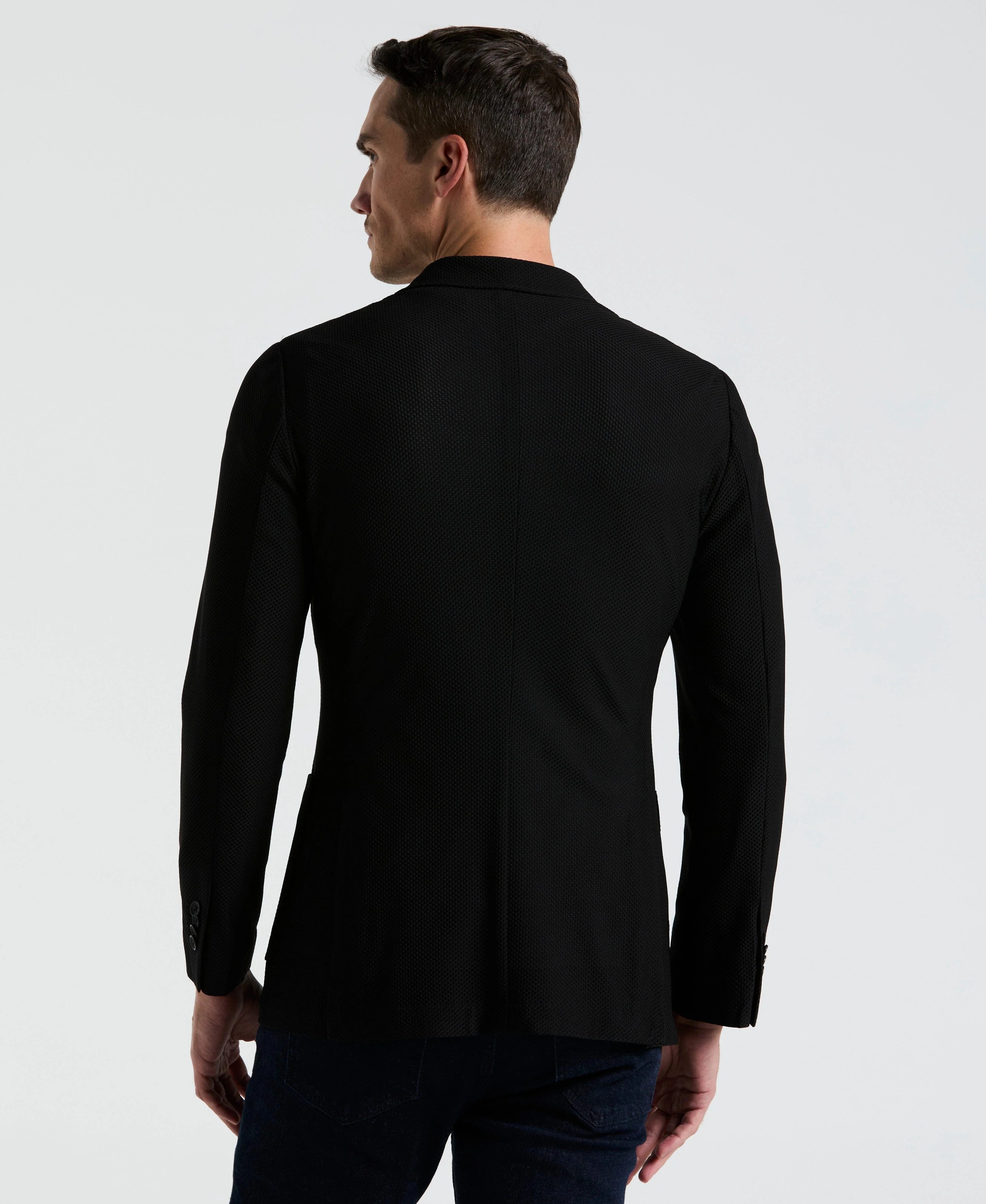 Slim Fit Solid Knit Blazer