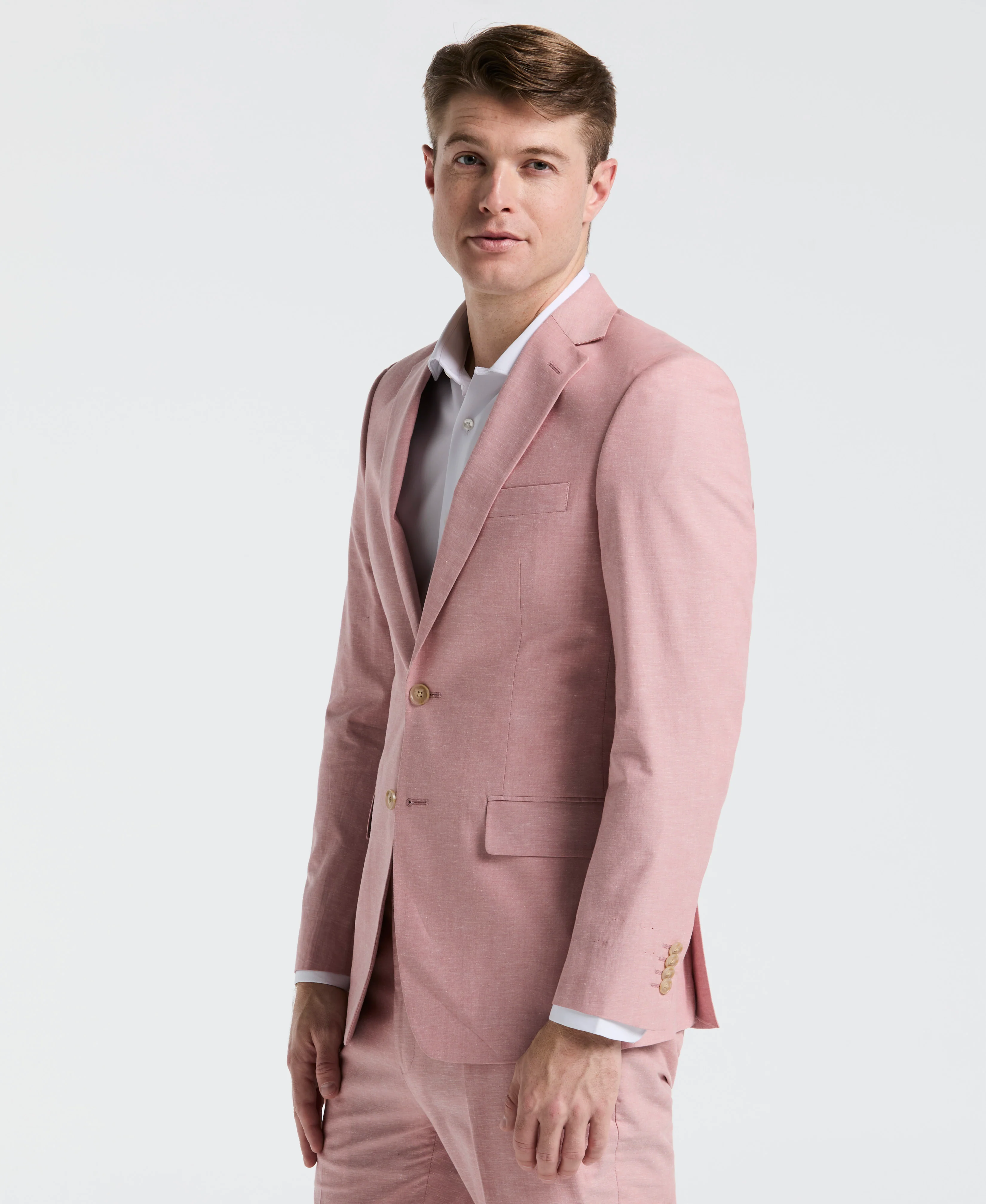 Slim Fit Solid Linen Blend Suit Jacket