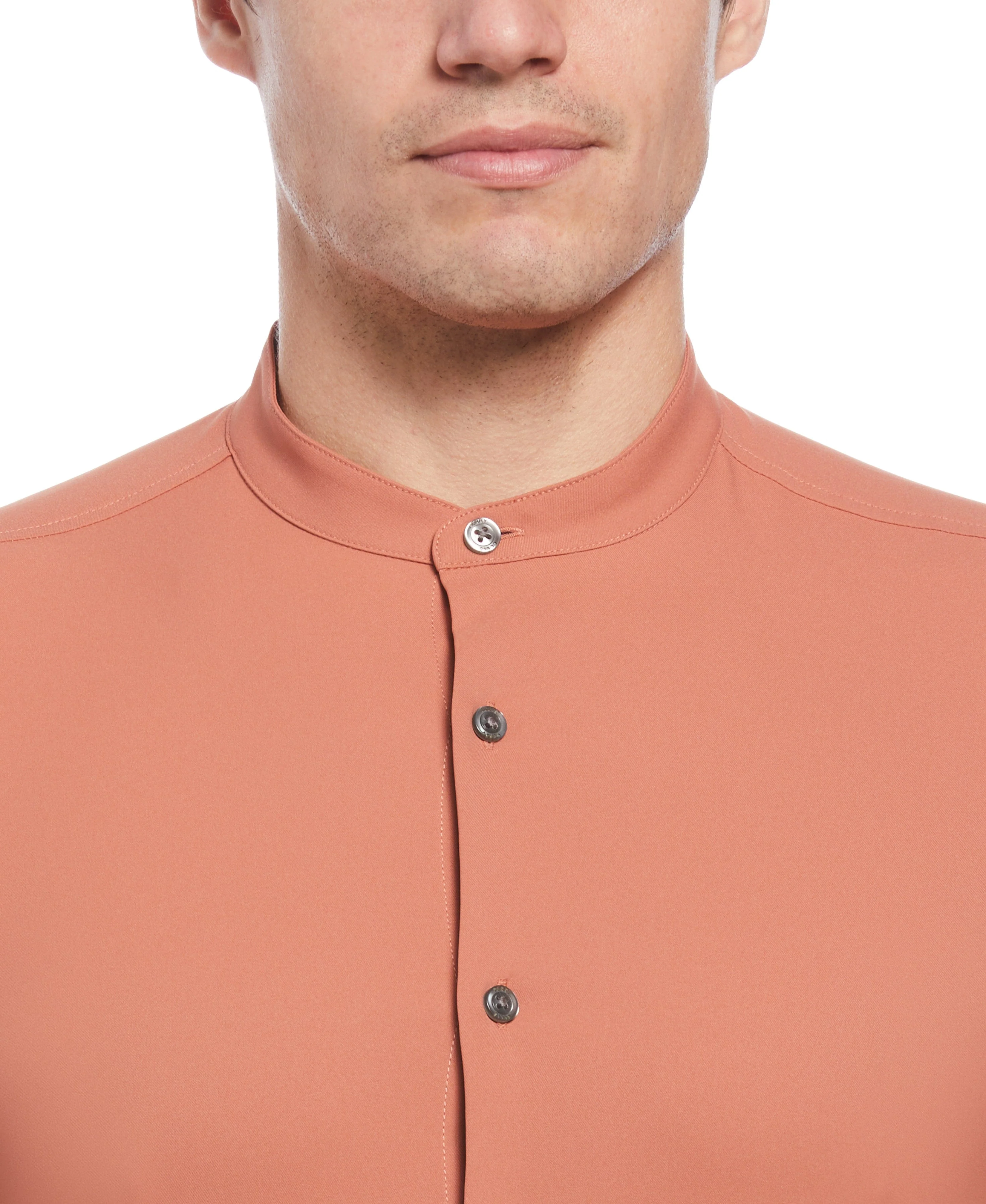 Untucked Total Stretch Slim Fit Banded Collar Shirt