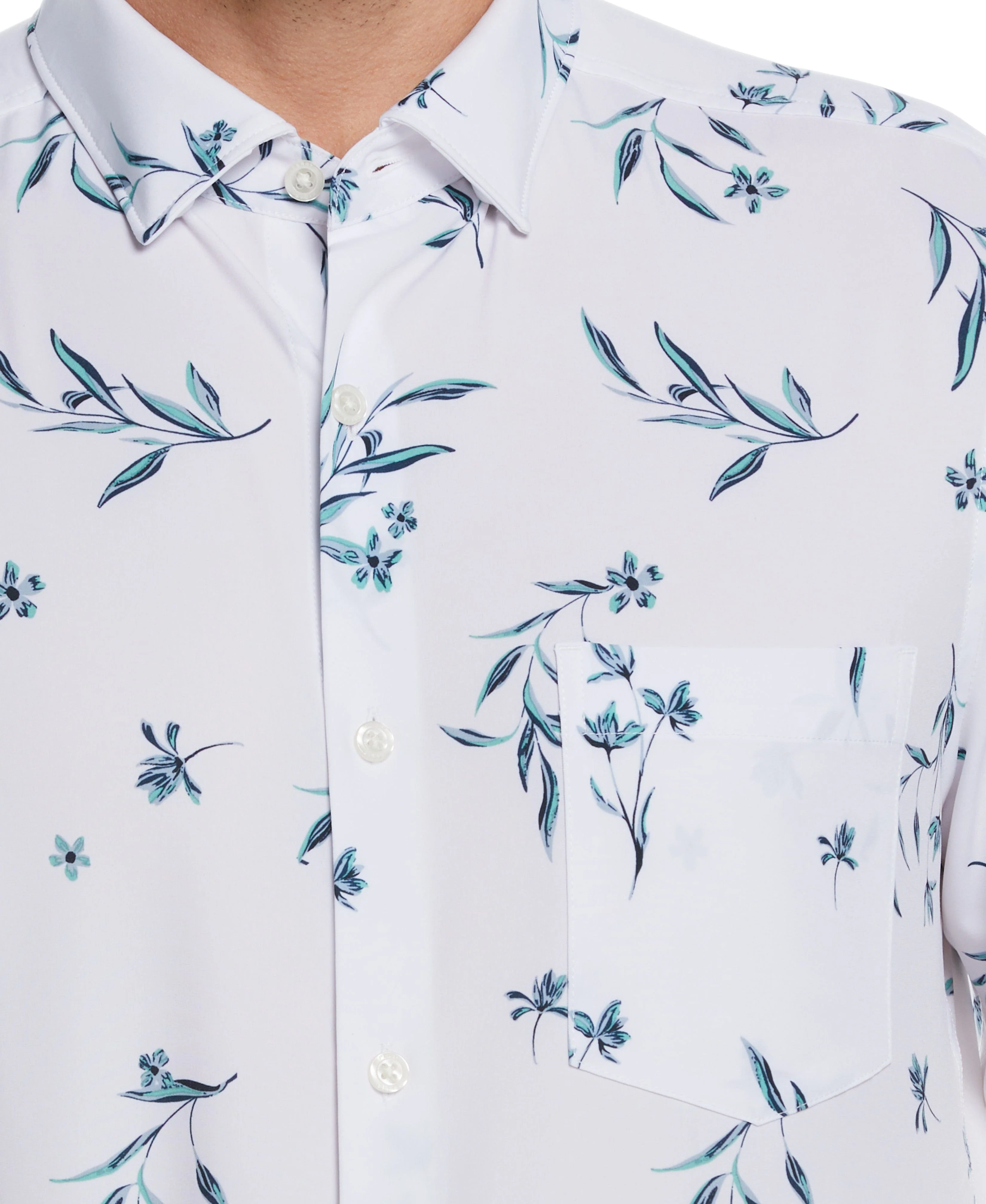 Untucked Total Stretch Floral Print Shirt