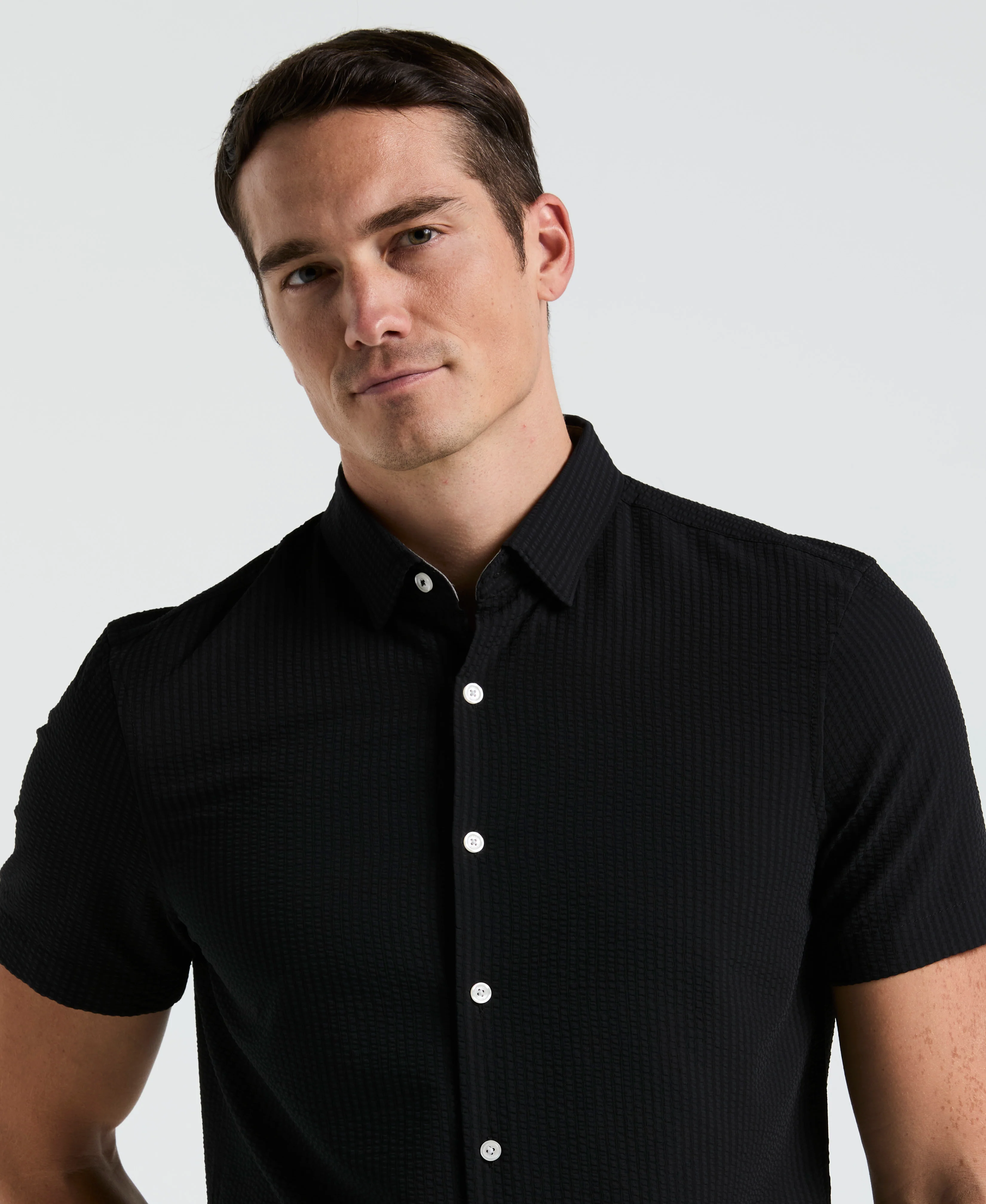 Stretch Seersucker Slim Fit Shirt