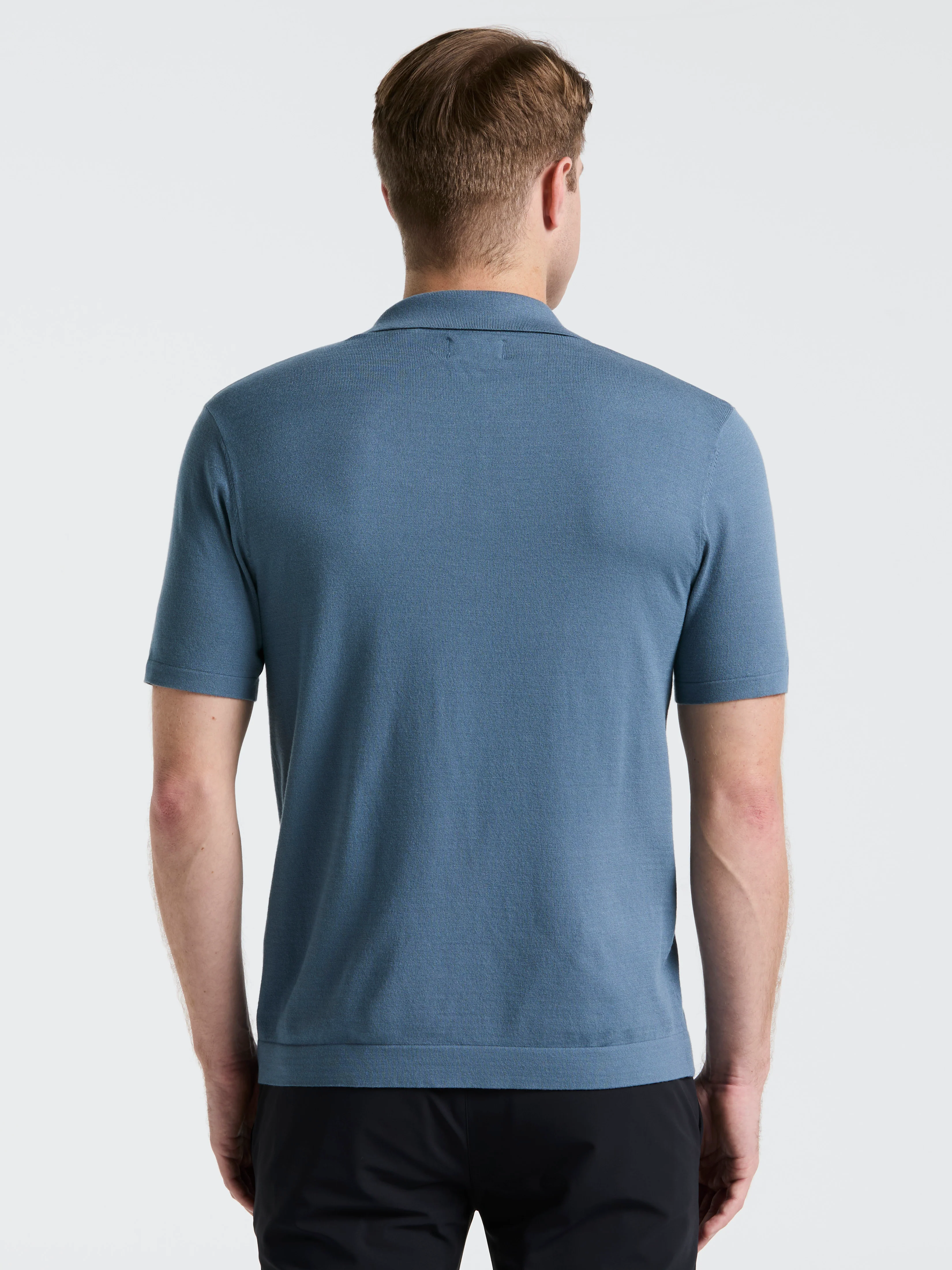 Tech Knit Open Polo Sweater