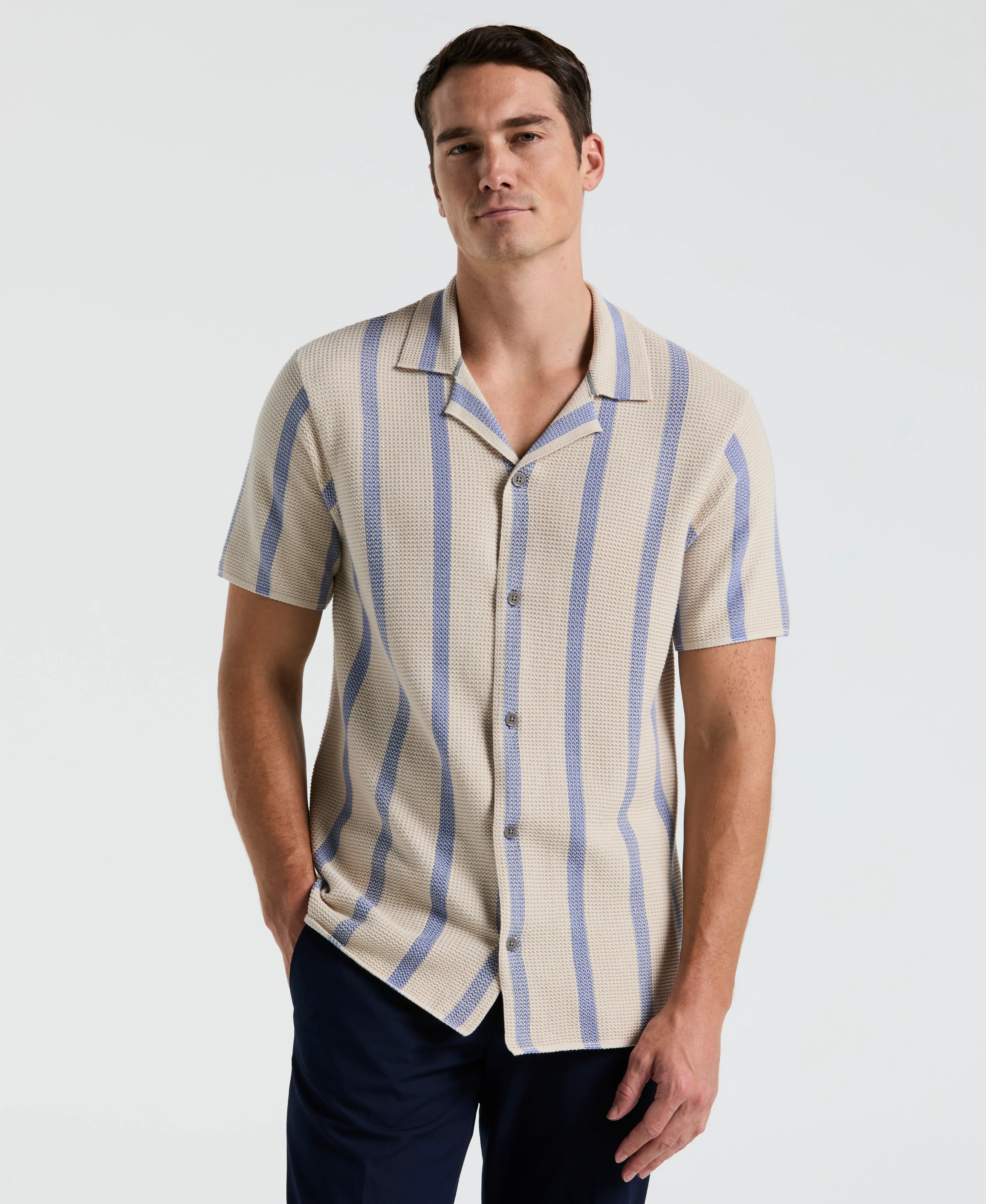 Cotton Open Stitch Sweater Shirt