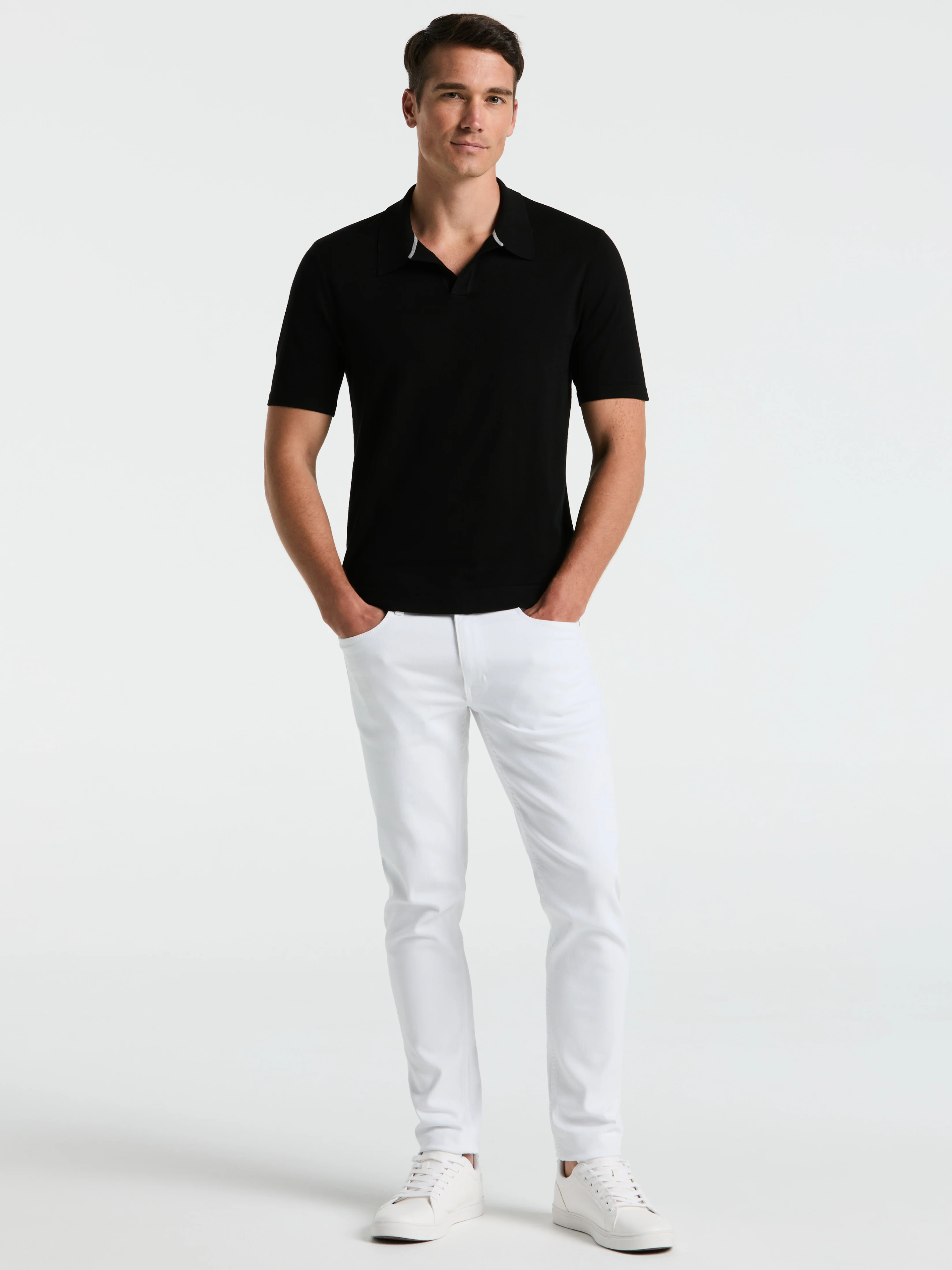 Tech Knit Open Polo Sweater