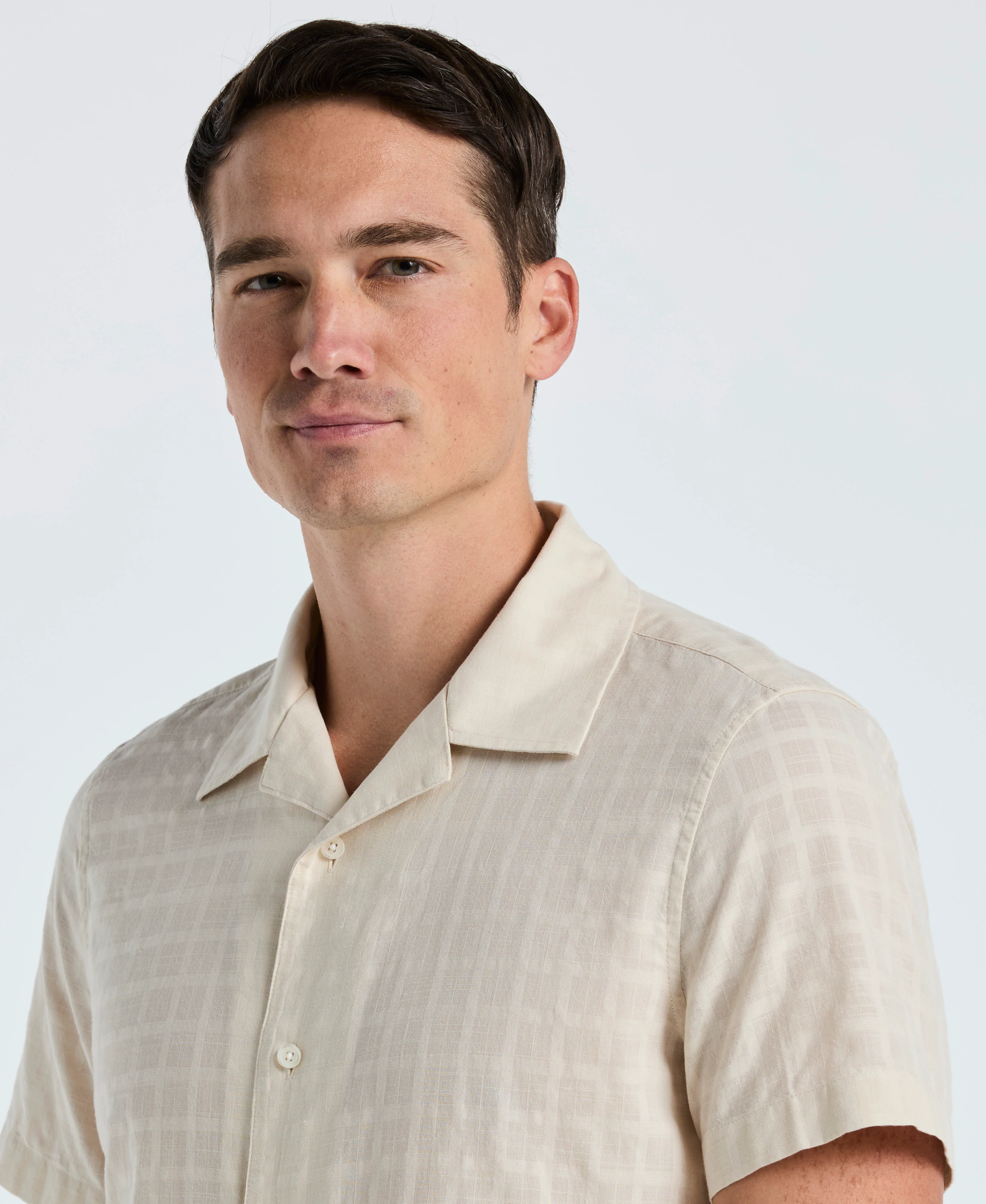 Cotton Dobby Plaid Shirt