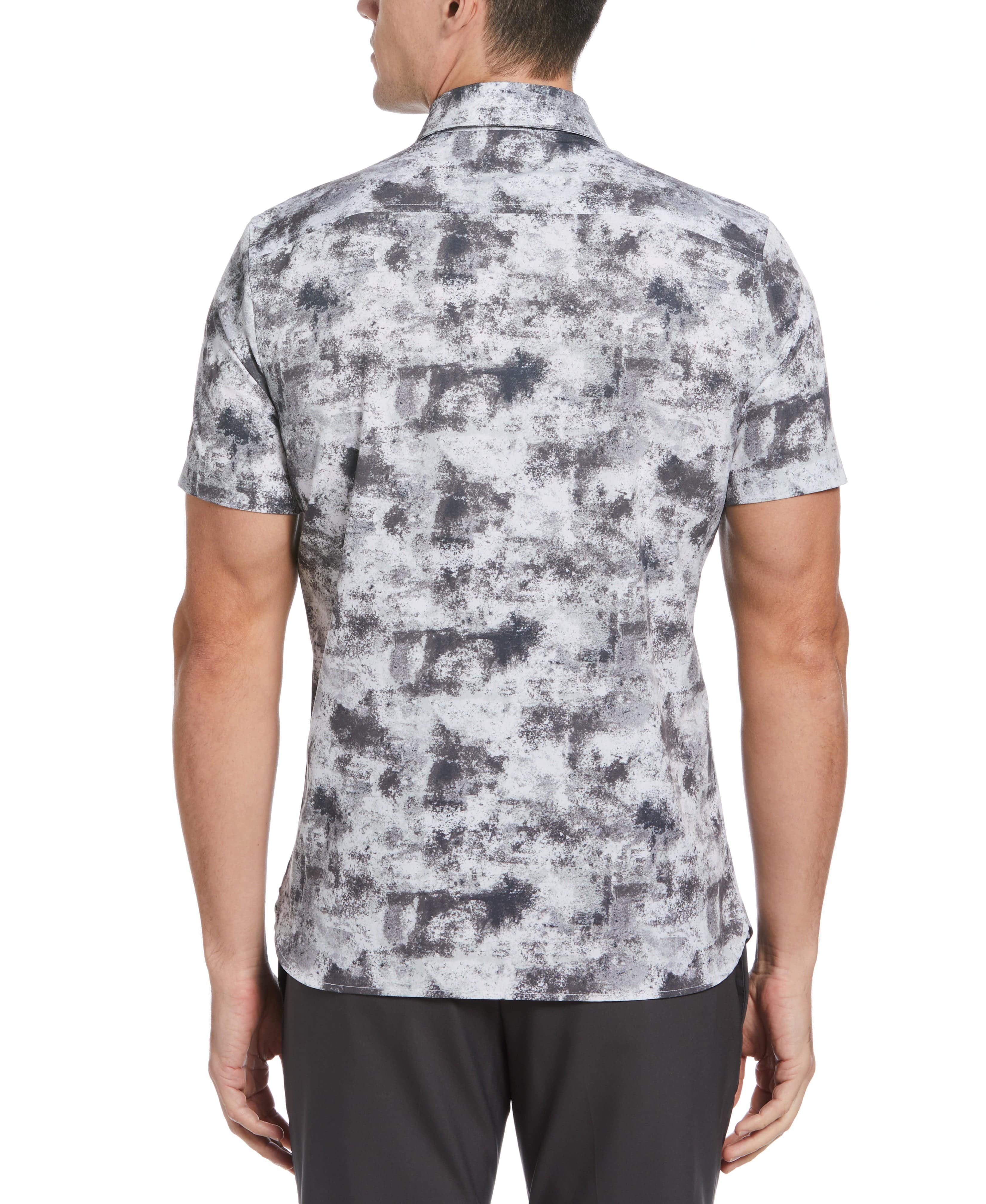 Total Stretch Slim Fit Marble Print Shirt