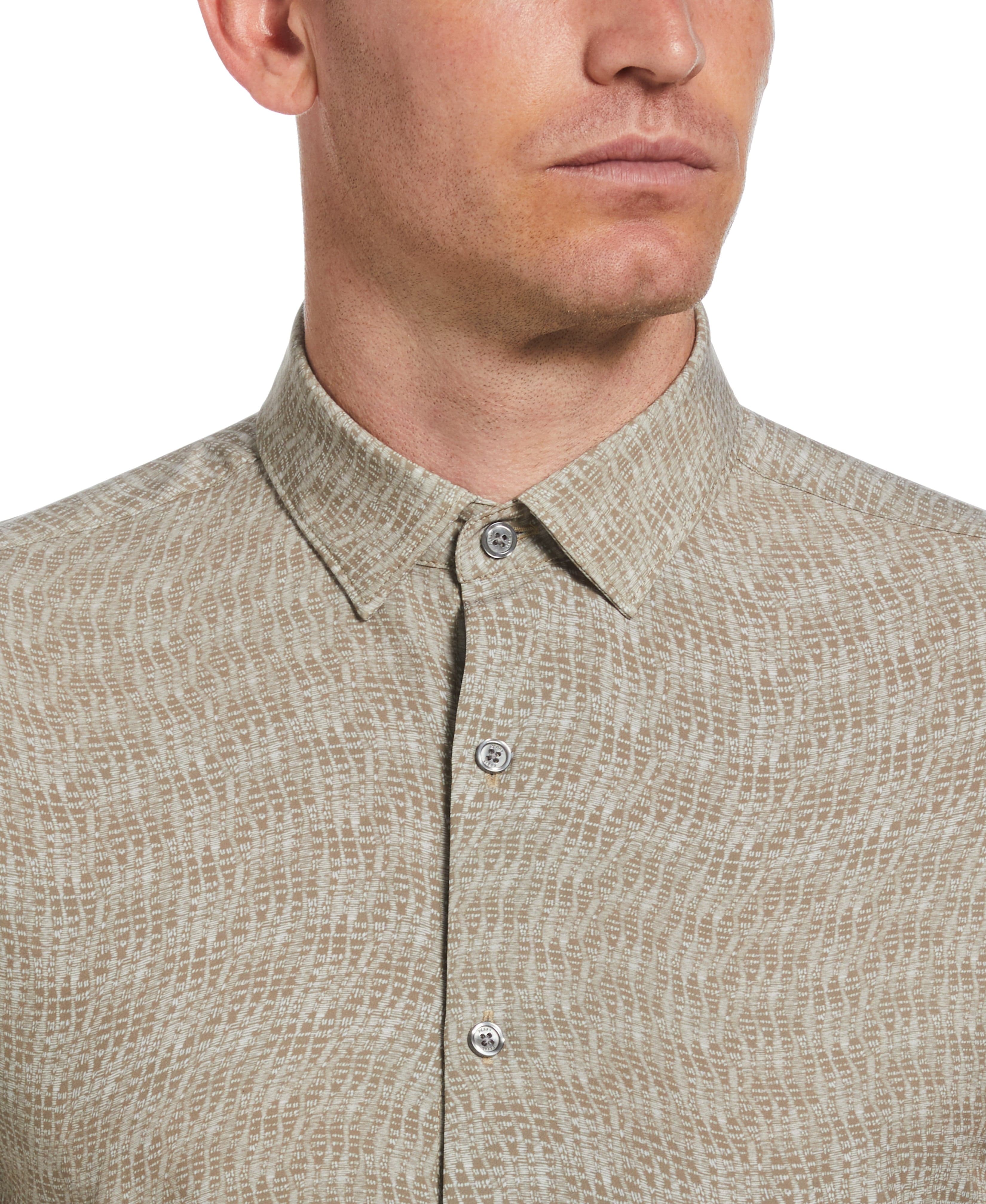 Tua X Perry Ellis Collaboration Textured Wavy Print Shirt