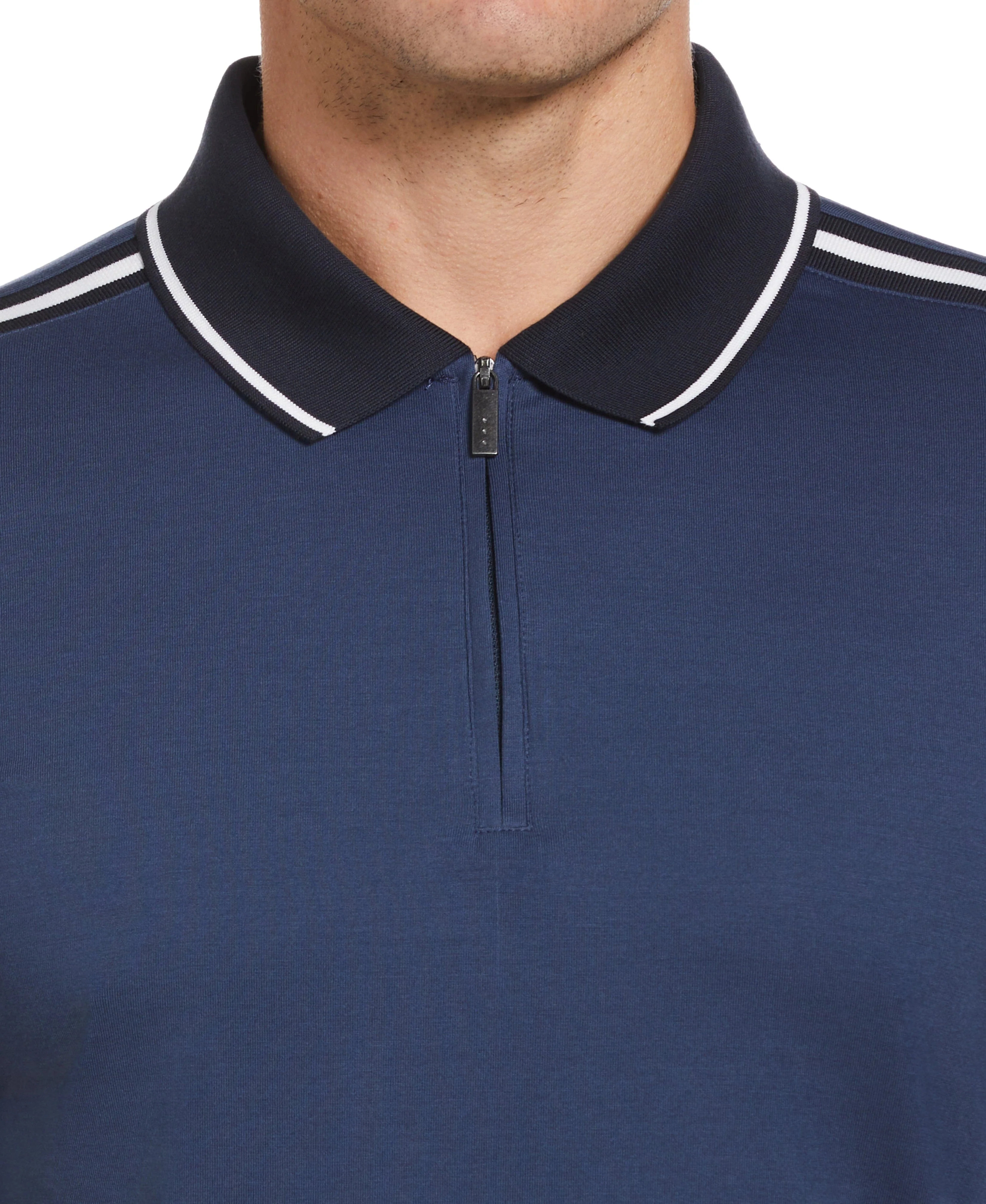 Shoulder Tape Zip Polo