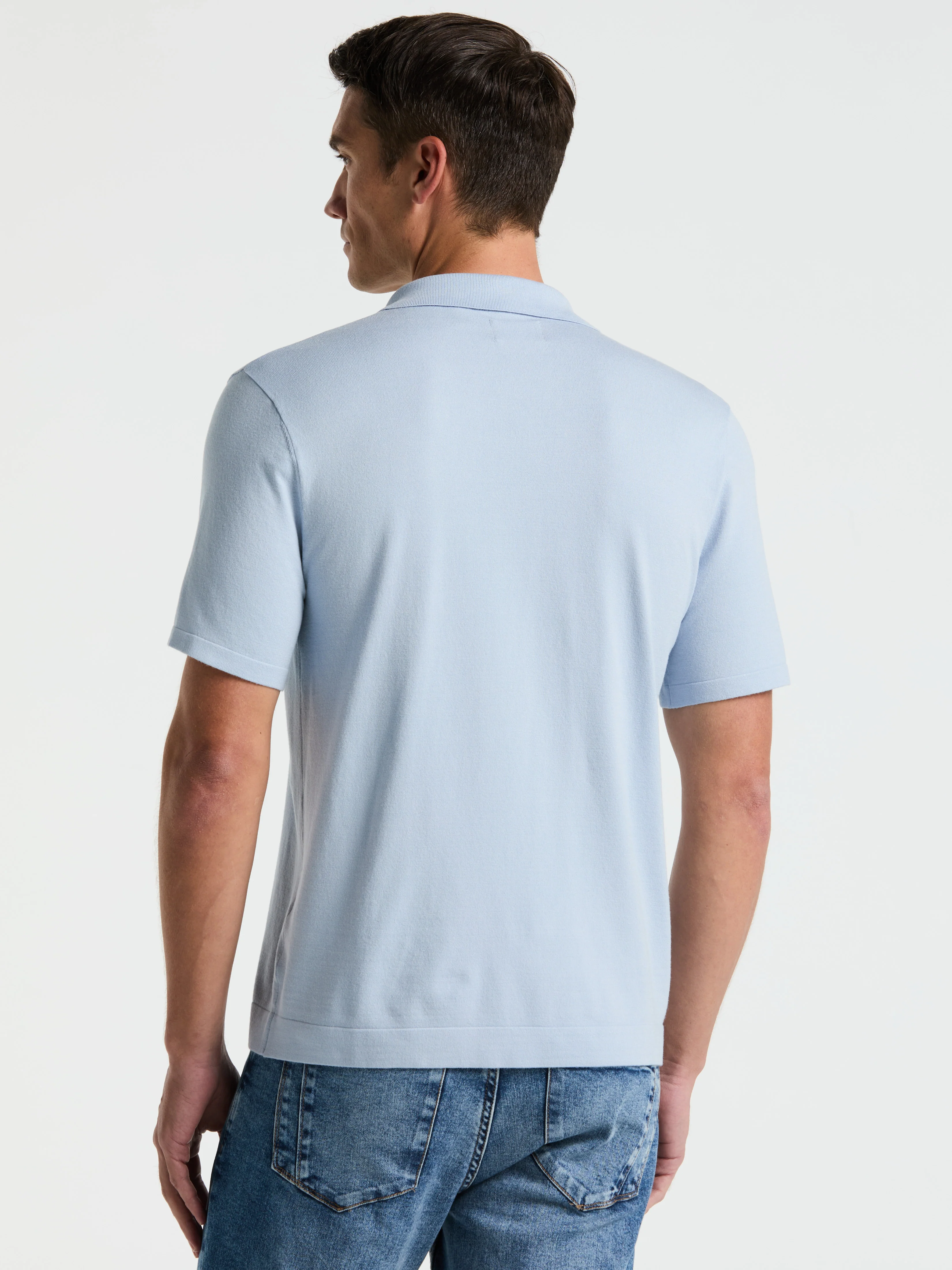 Tech Knit Open Polo Sweater