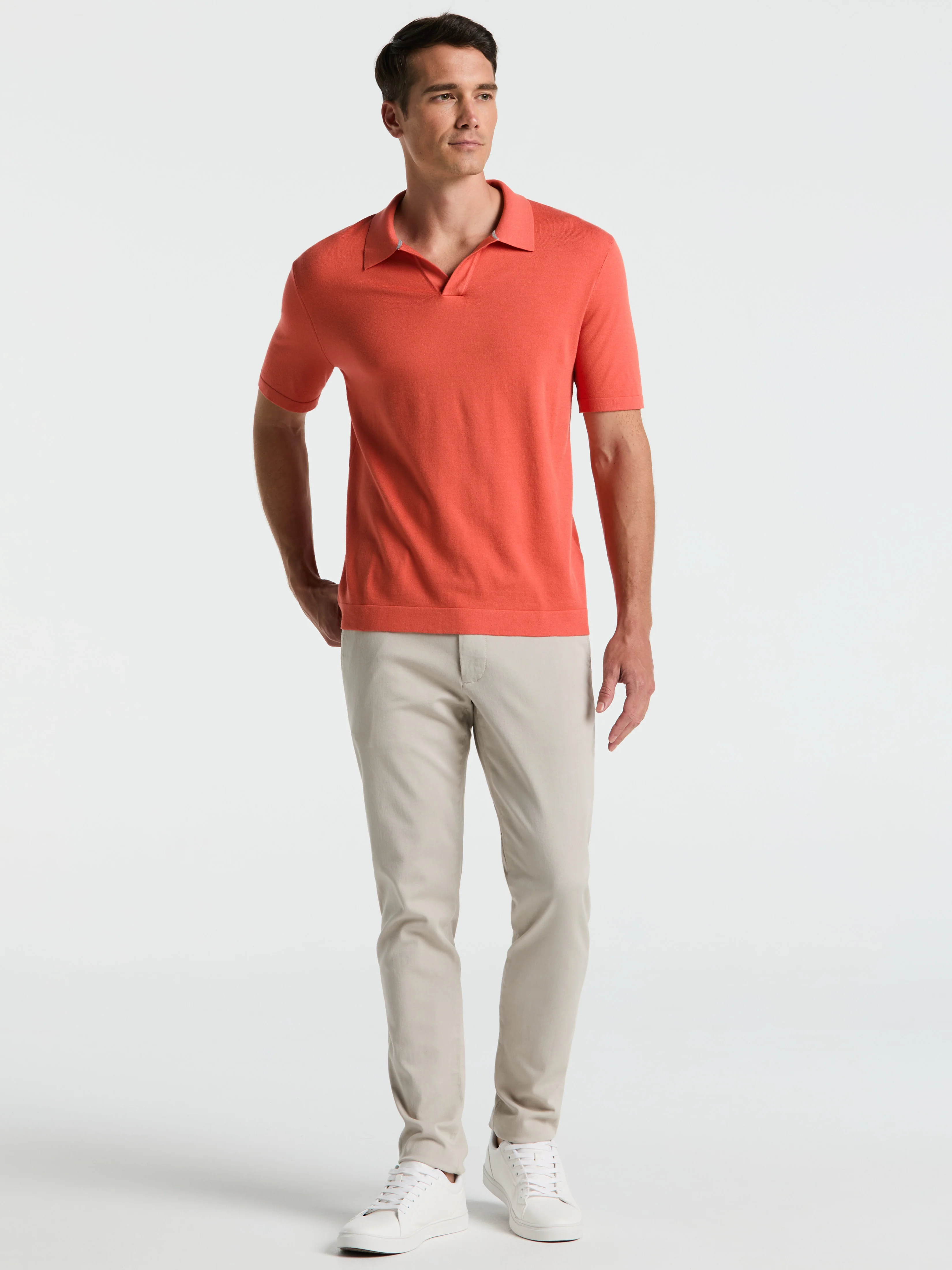 Tech Knit Open Polo Sweater