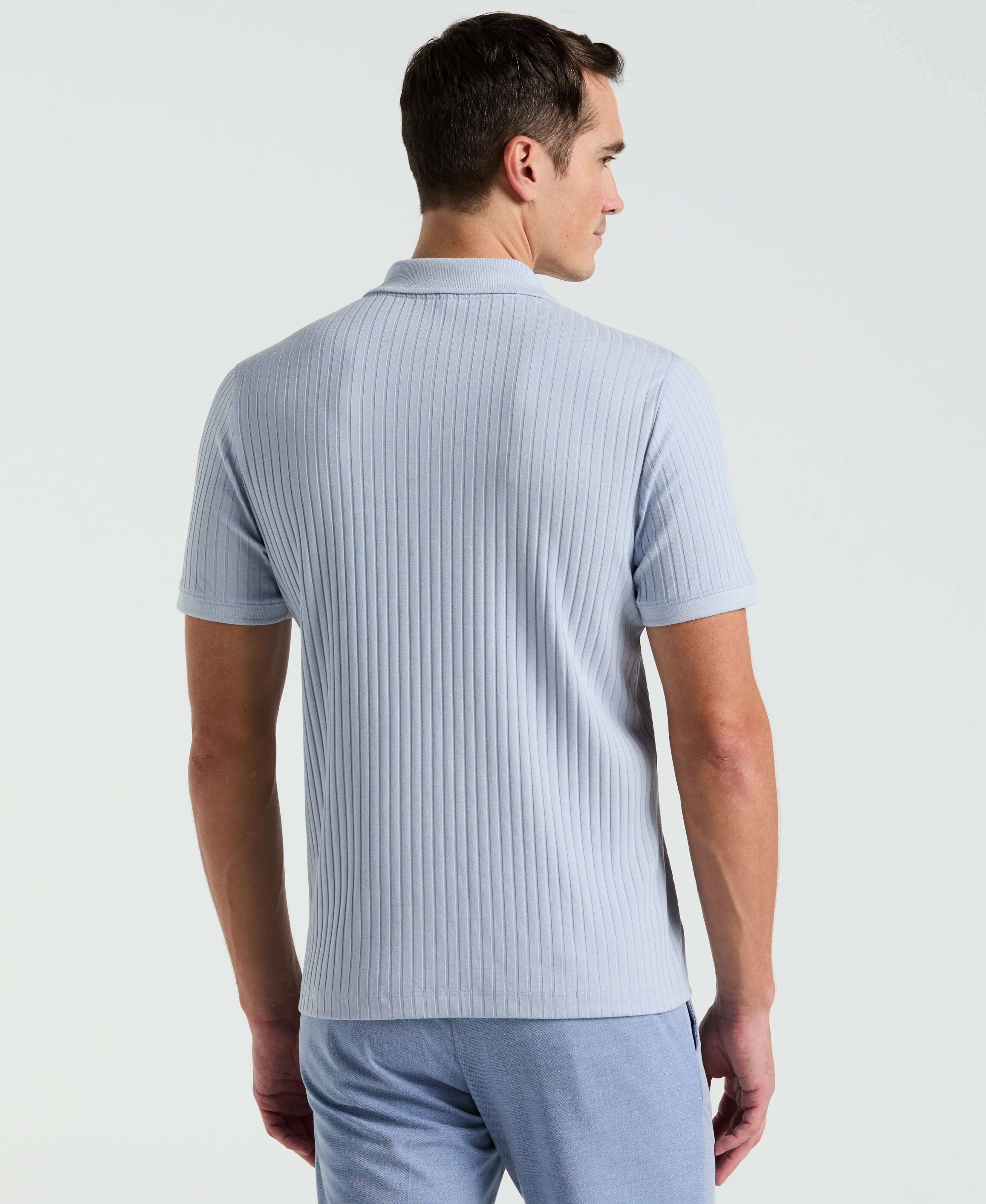 Ribbed Quarter Zip Polo
