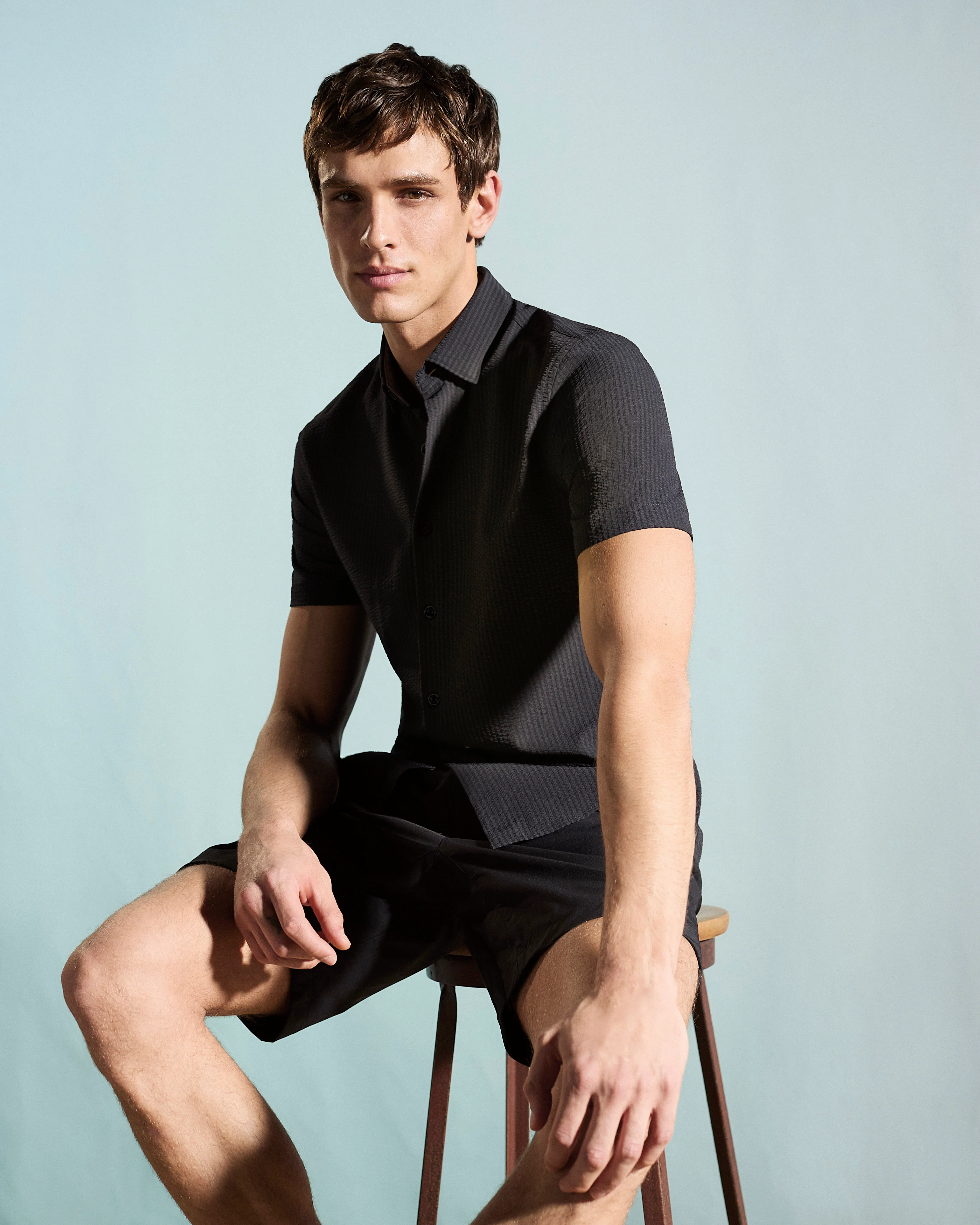 Stretch Seersucker Slim Fit Shirt