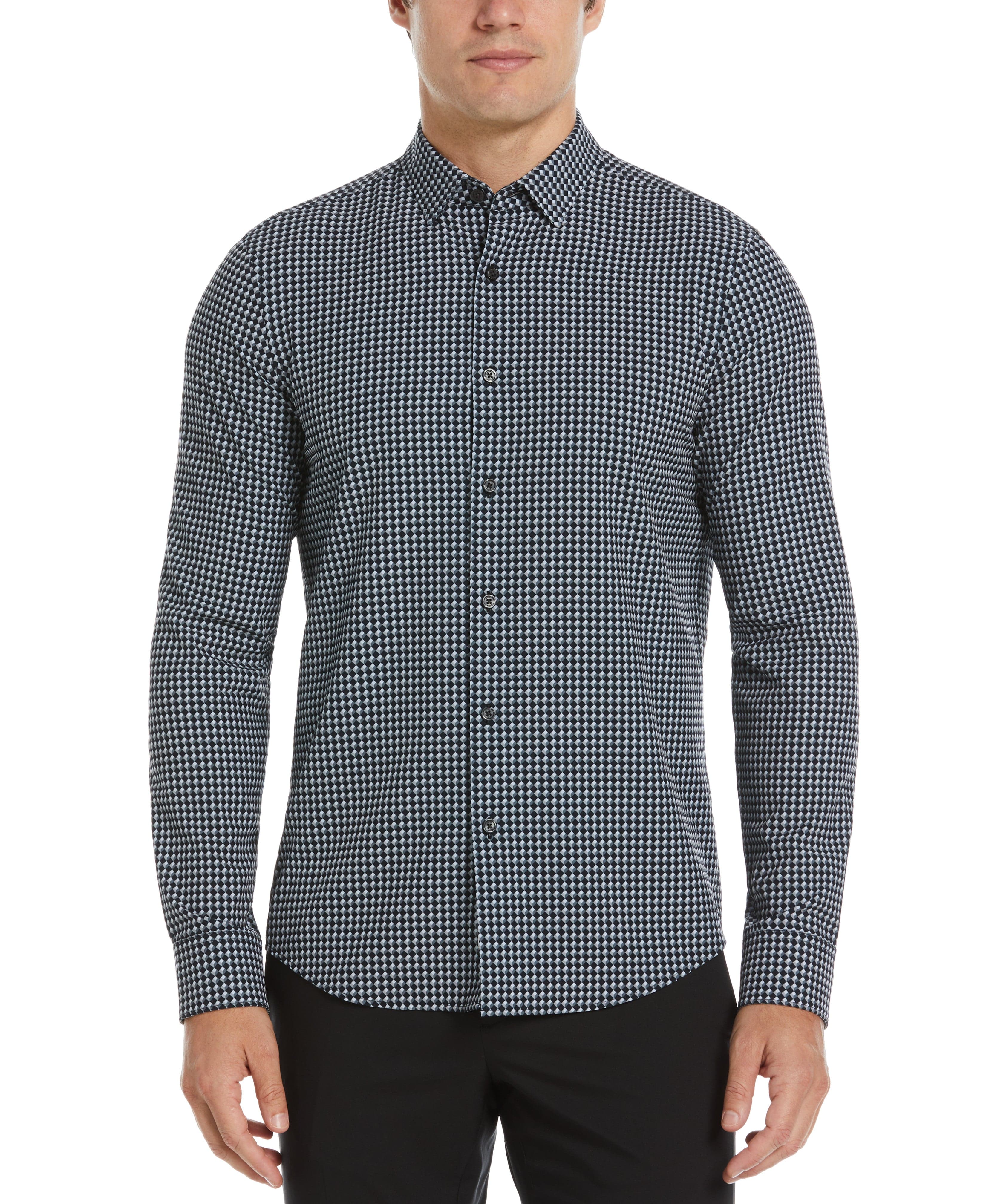 Slim Fit Total Stretch Geometric Pattern Shirt