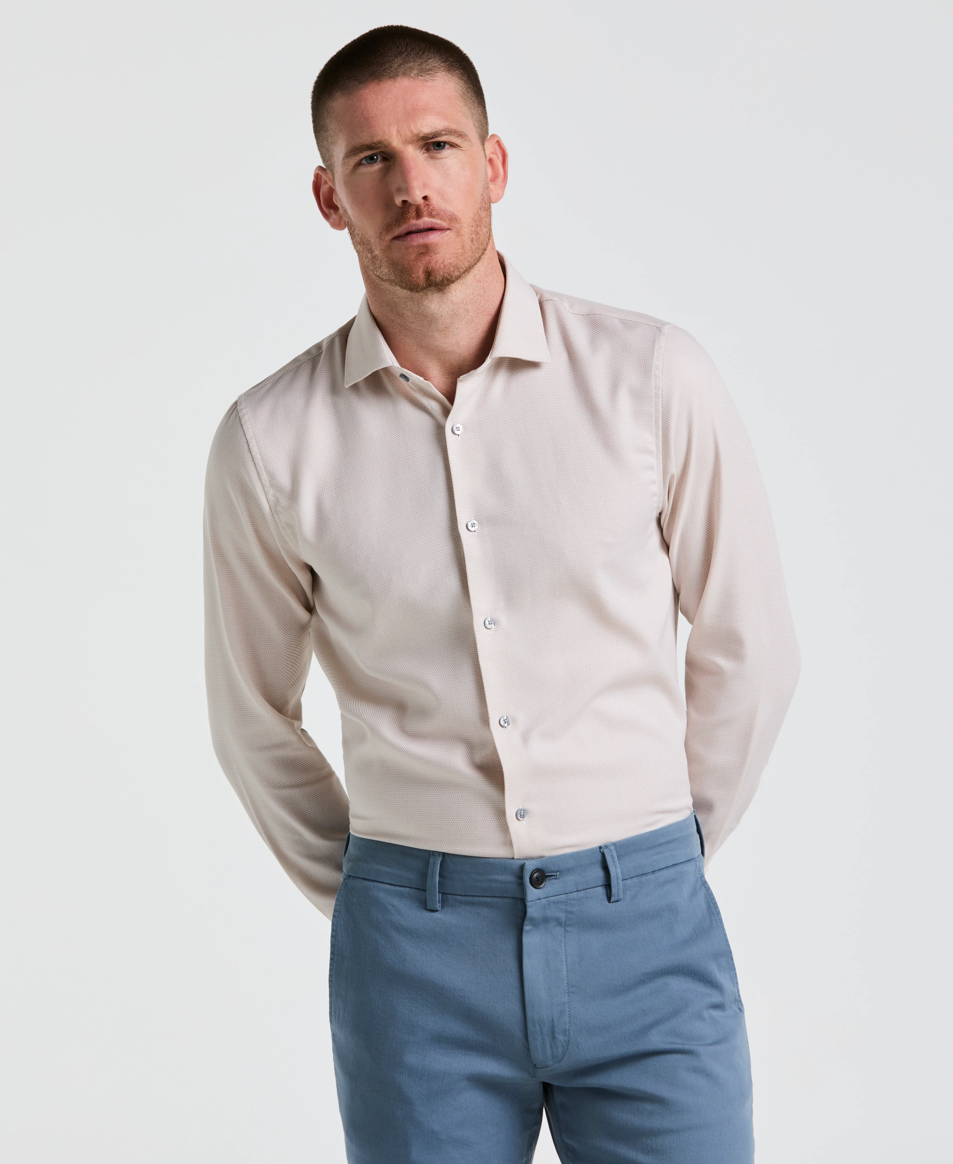 Dobby King Micro Print Dress Shirt