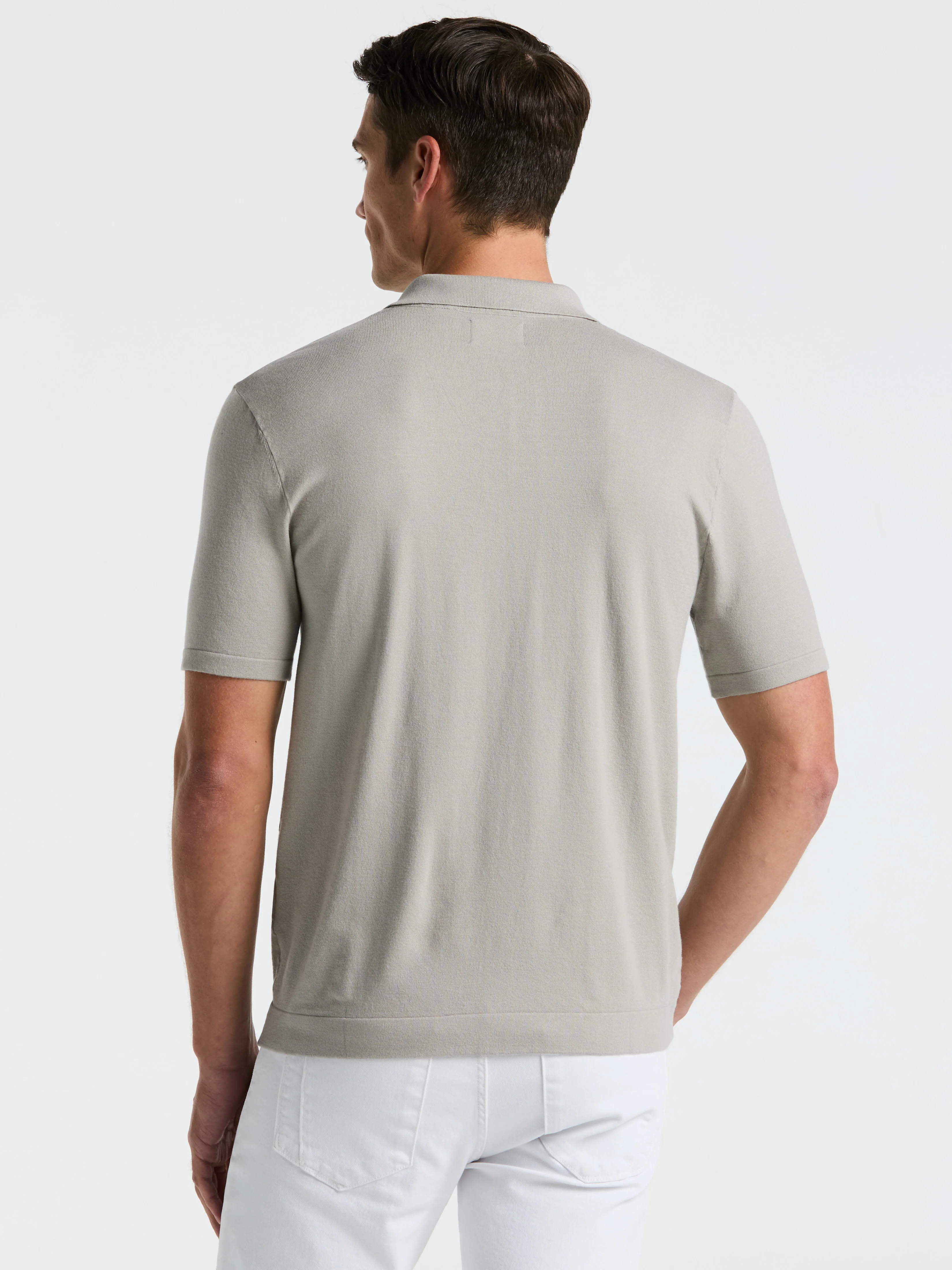 Tech Knit Open Polo Sweater