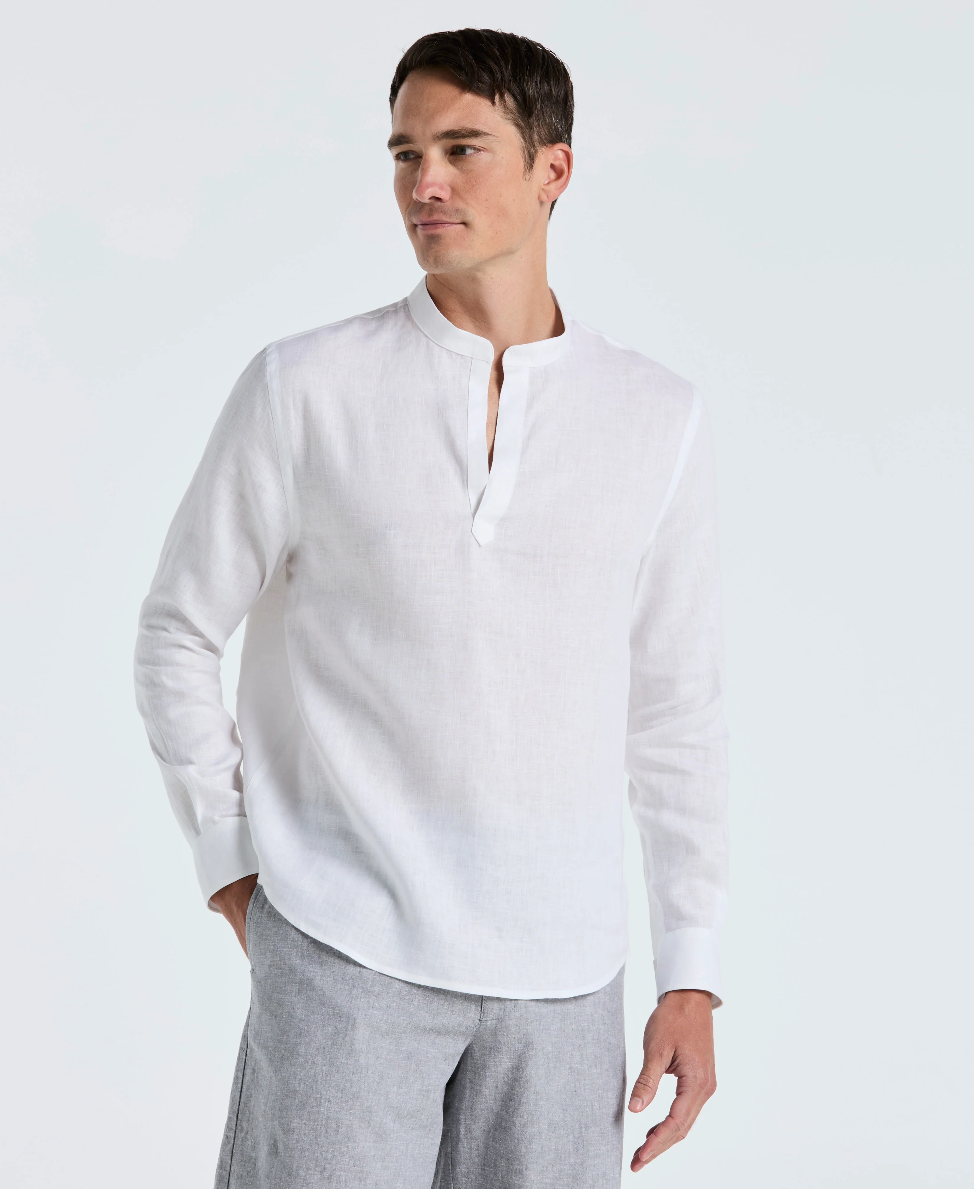 Solid Linen Popover Shirt