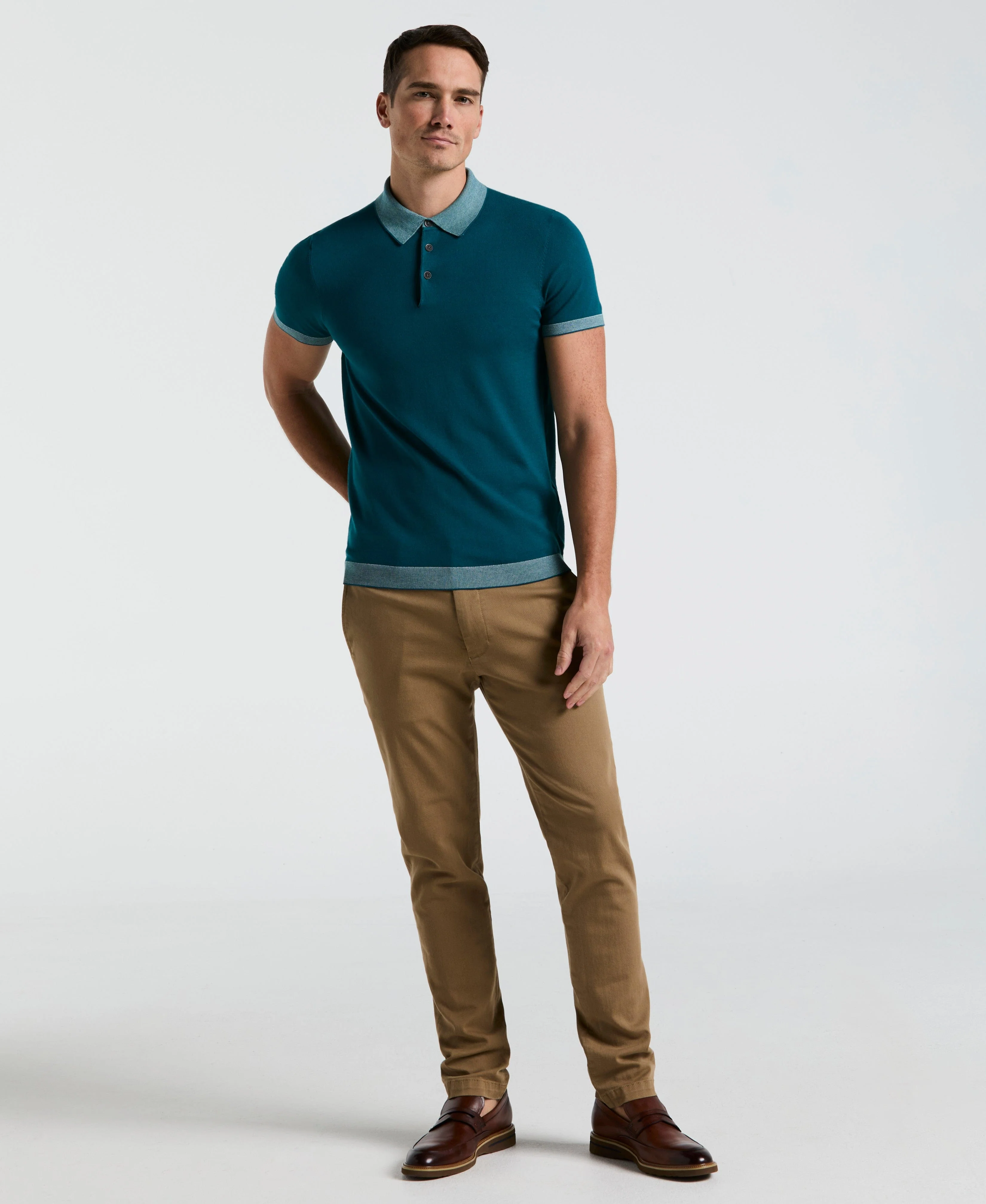 Tech Knit Contrast Sweater Polo