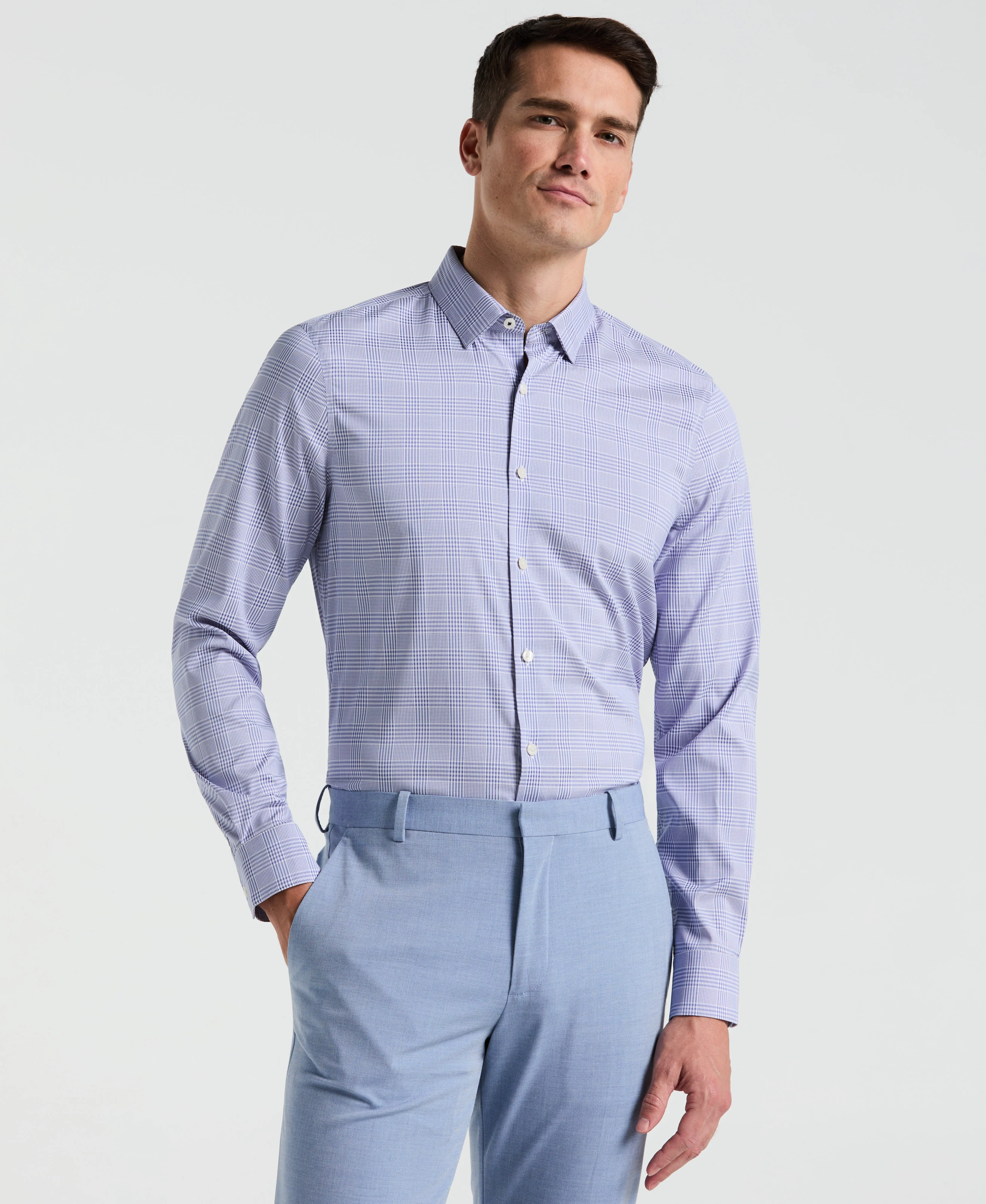 Slim Fit Plaid Total Stretch Shirt