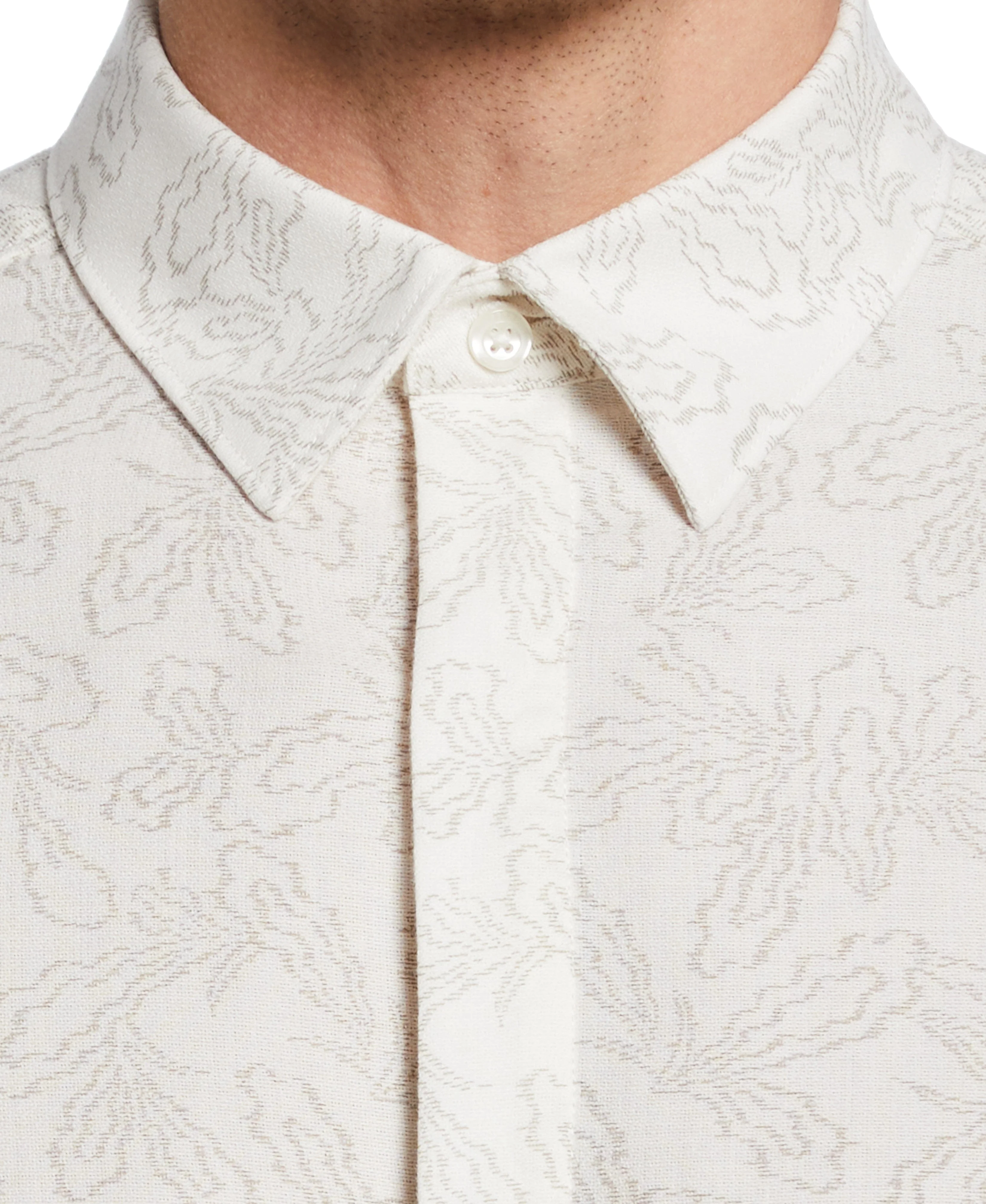 Jacquard Floral Print Shirt