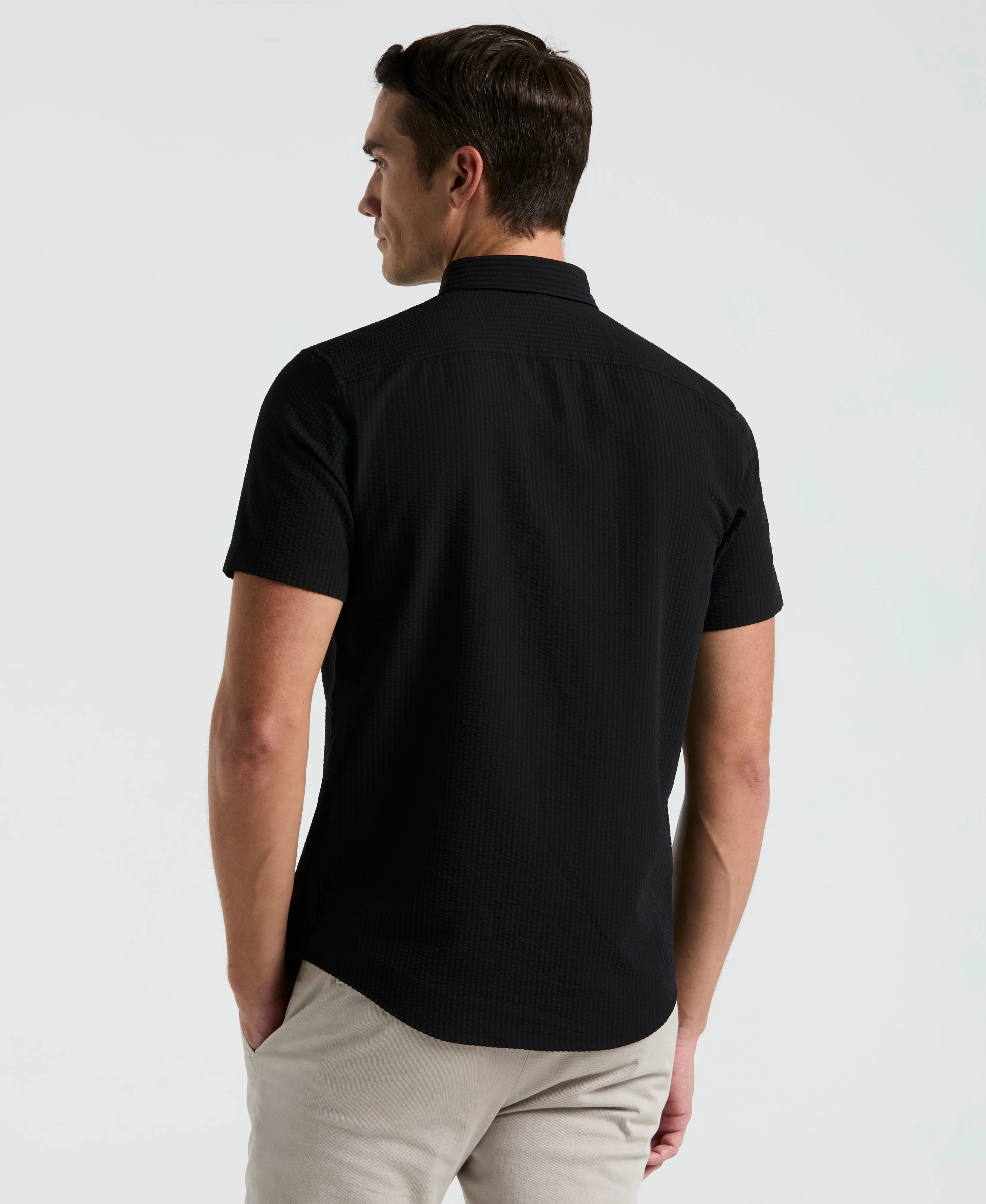 Stretch Seersucker Slim Fit Shirt