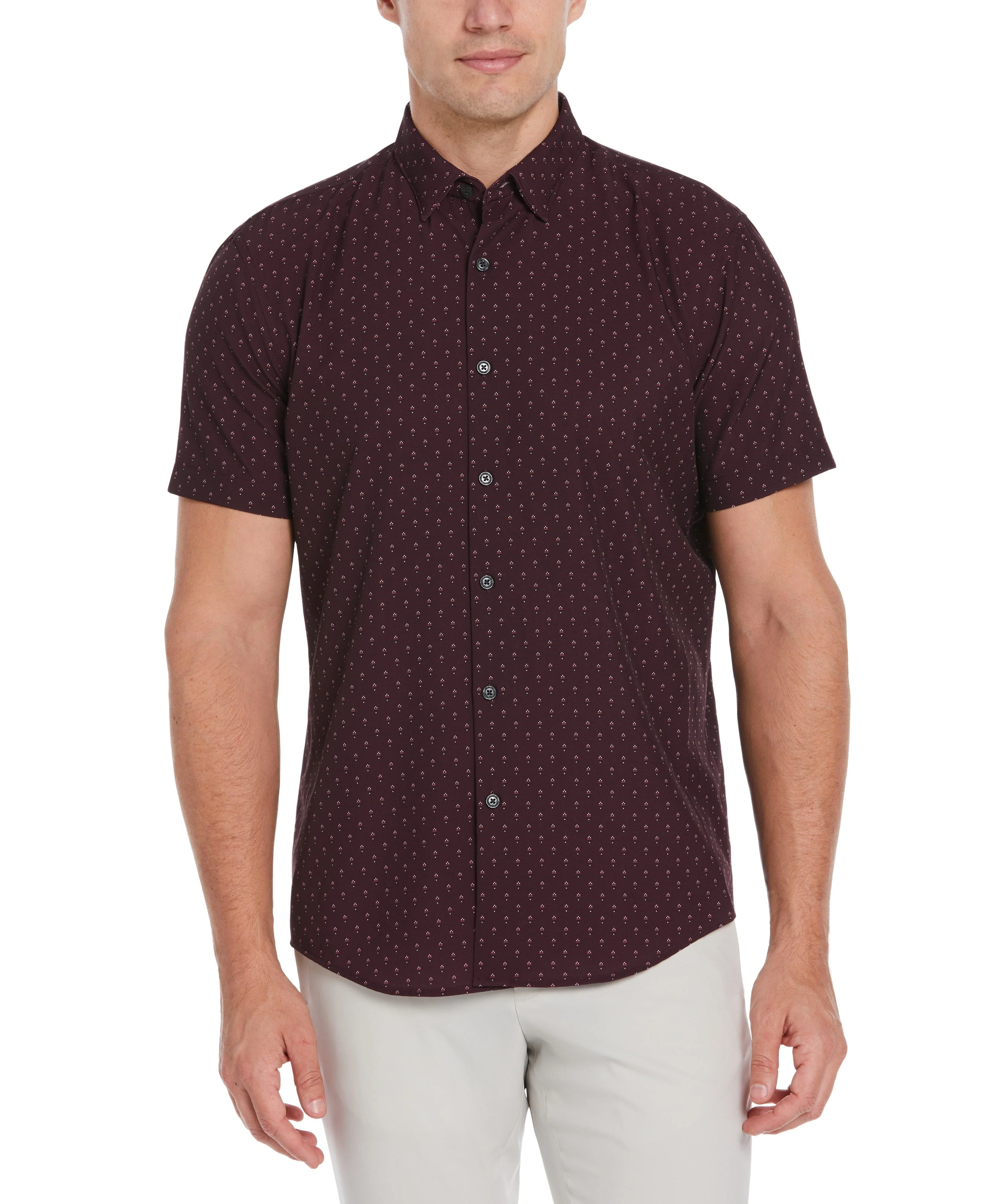 Total Stretch Slim Fit Geo Print Shirt