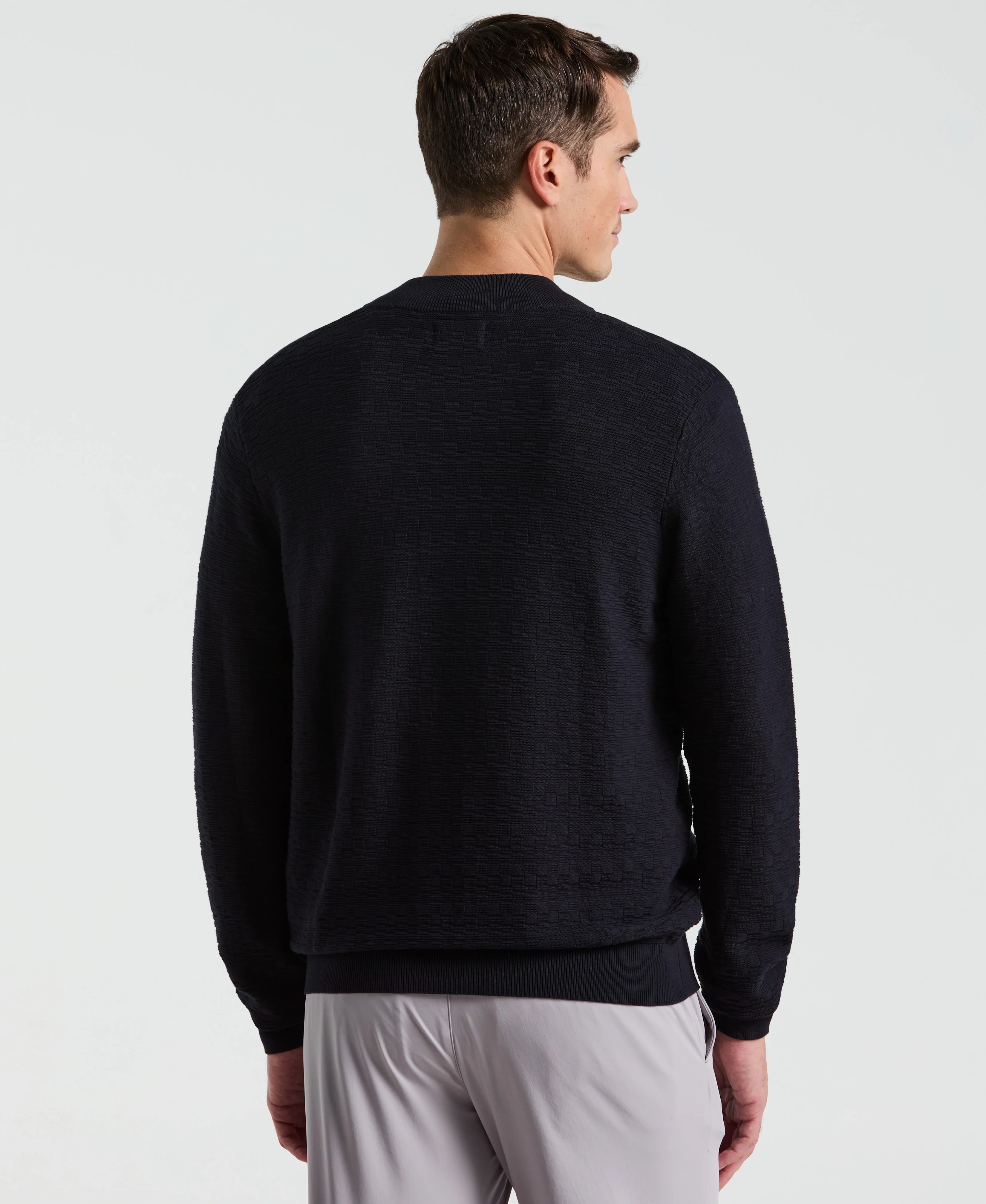 Geometric Jacquard Bomber Jacket