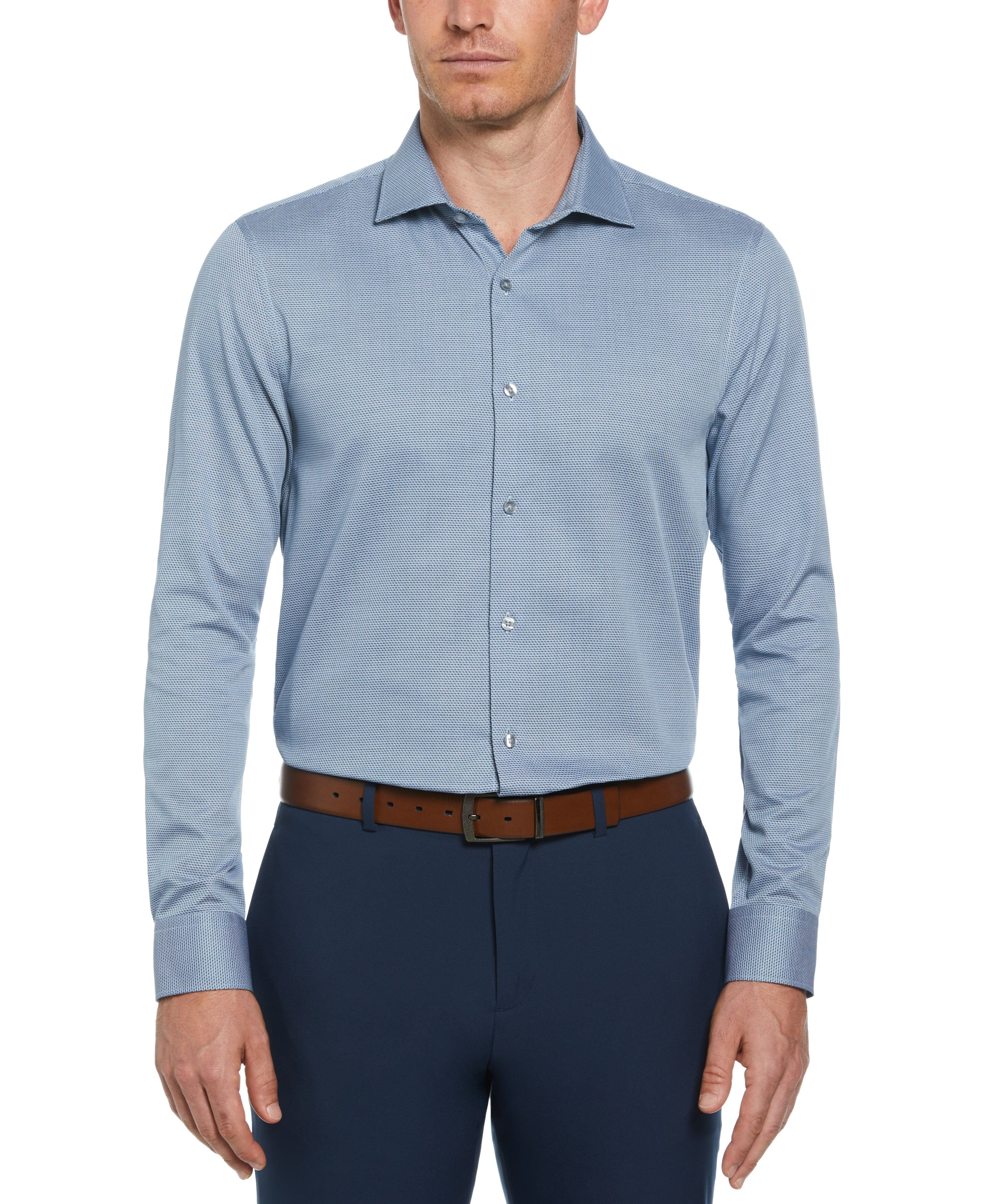 Slim Fit Button-Down Double Edge Dobby Dress Shirt