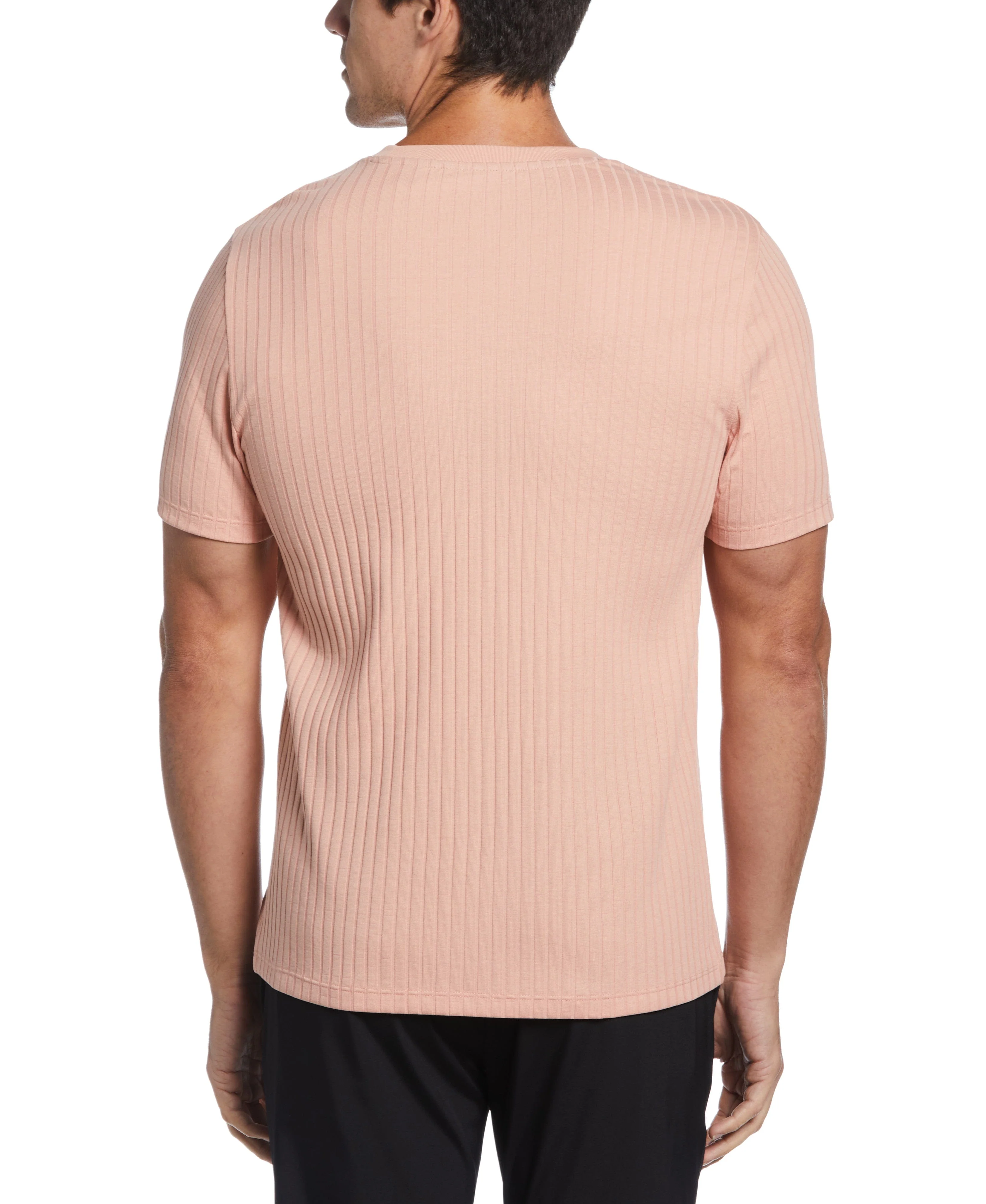 Rib Knit Crew Neck Tee