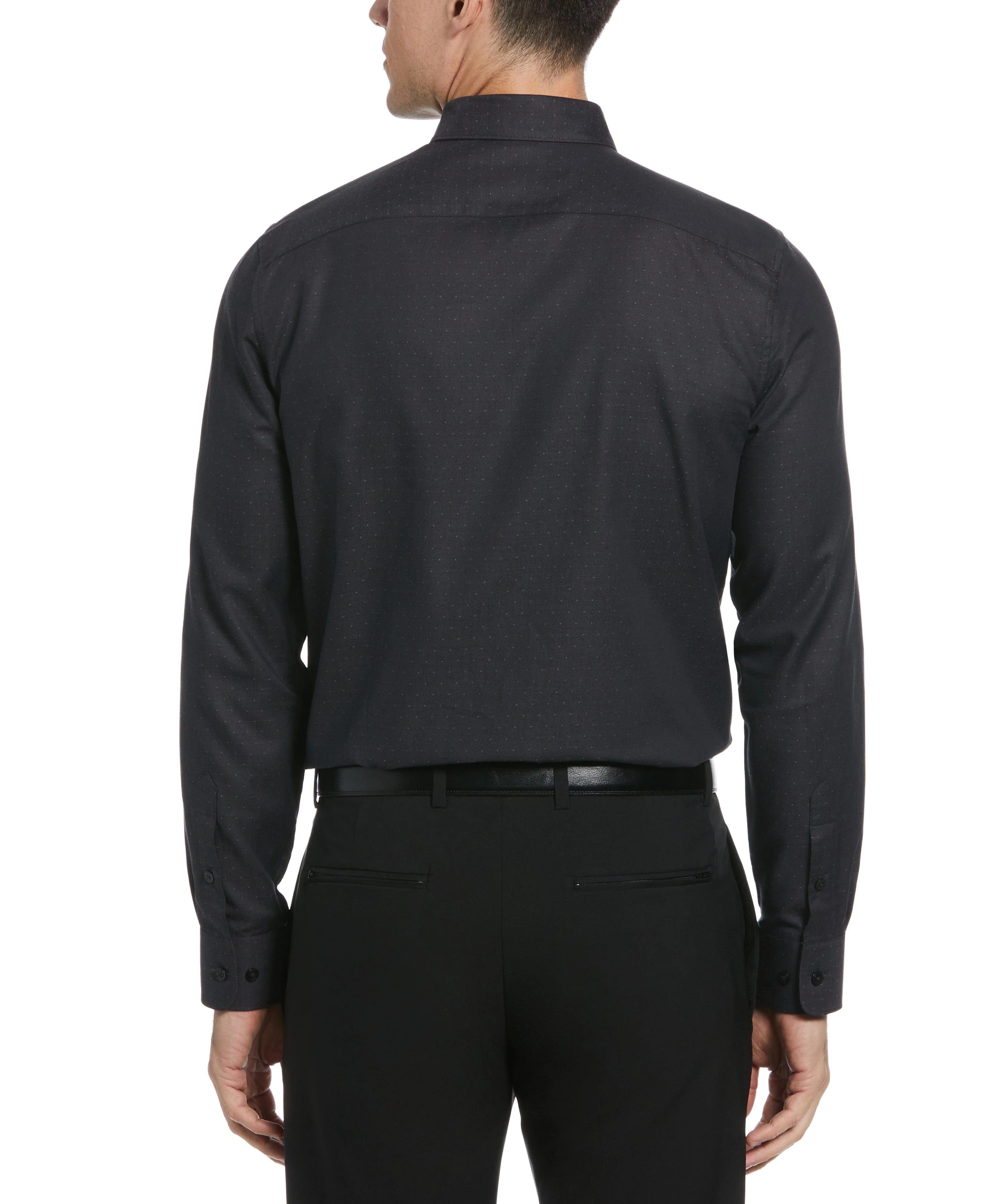 Slim Fit Dobby Polka Dot Print Dress Shirt