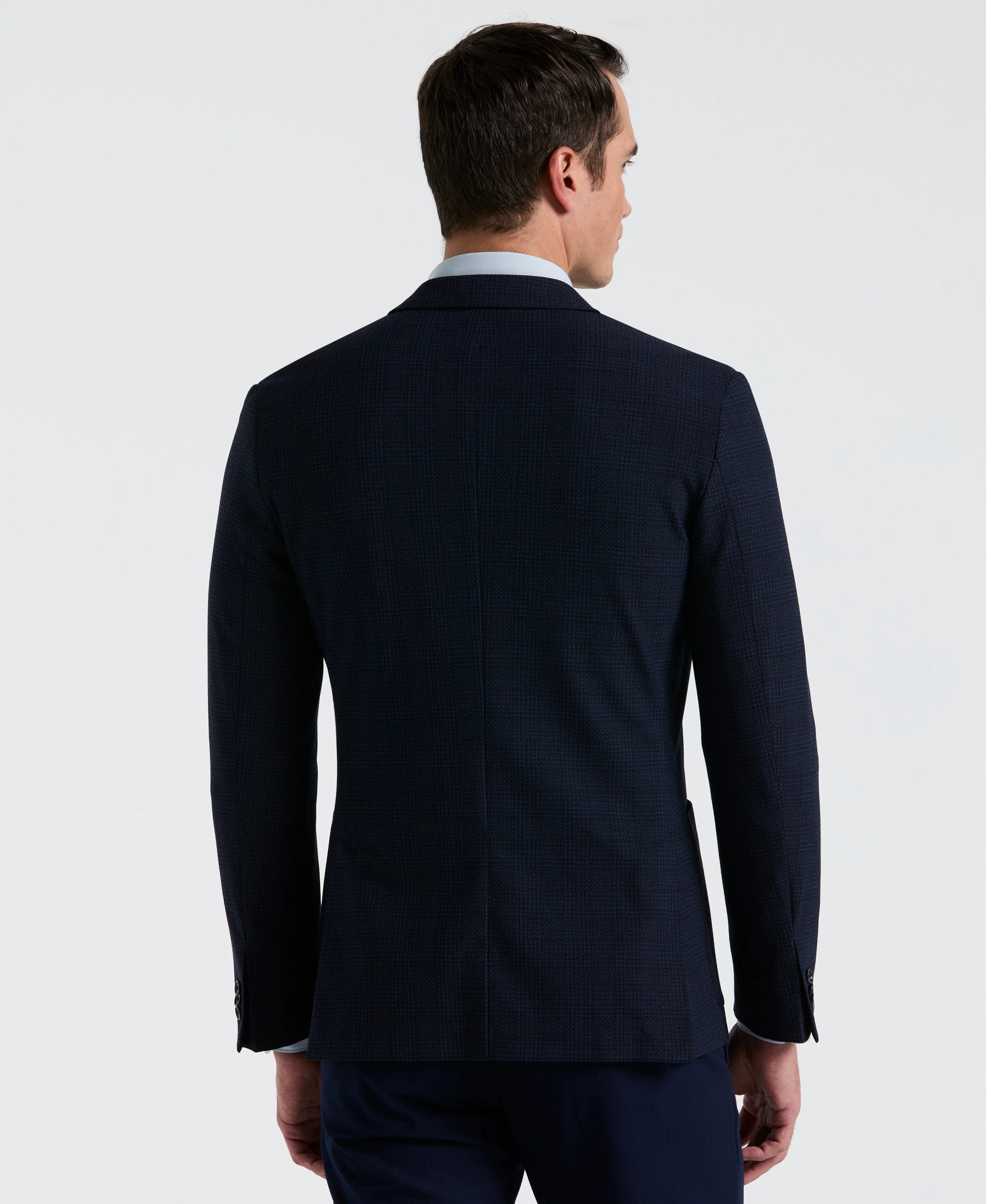 Slim Fit Textured Plaid Sport Jacket