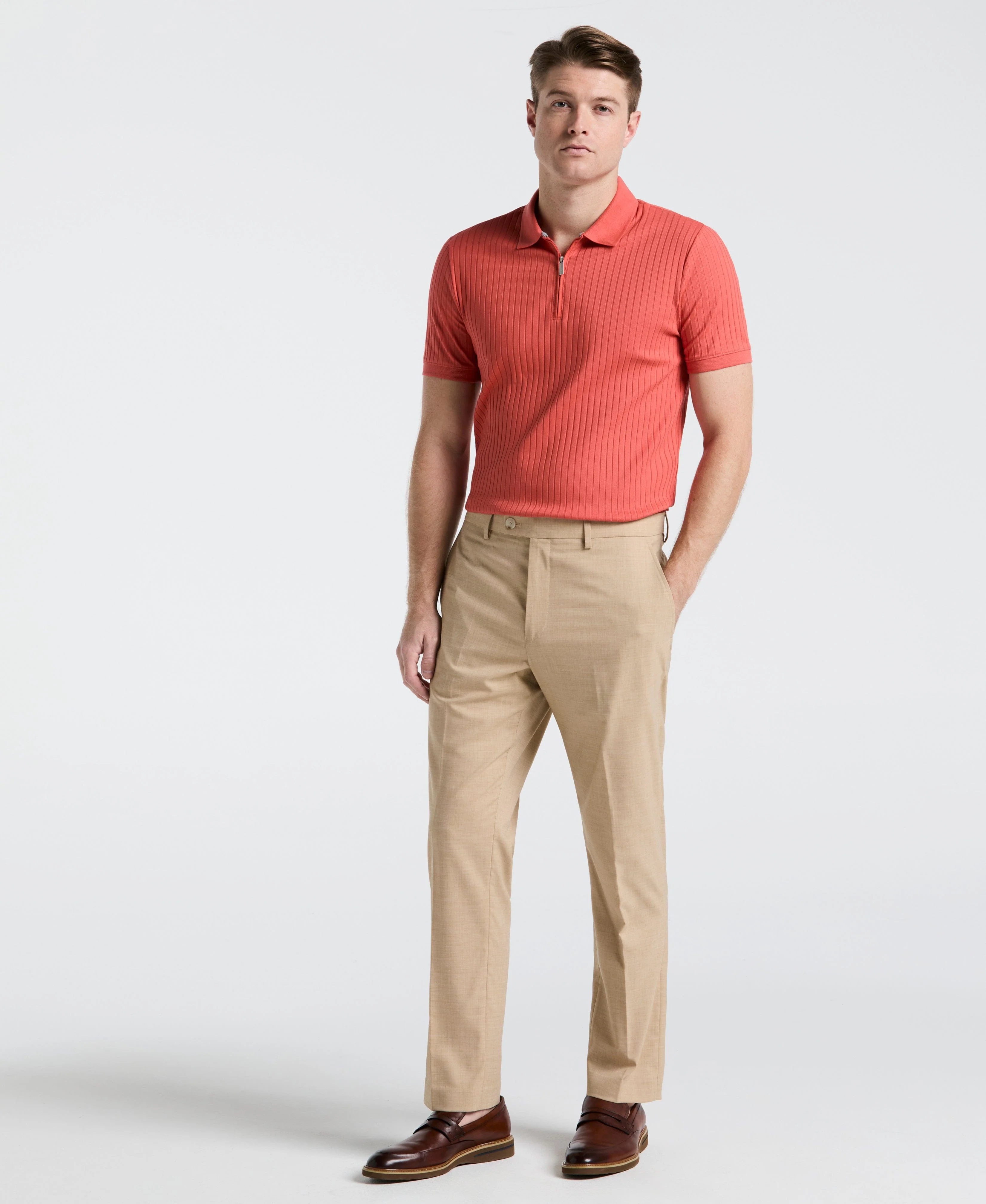 Quarter Zip Ribbed Polo