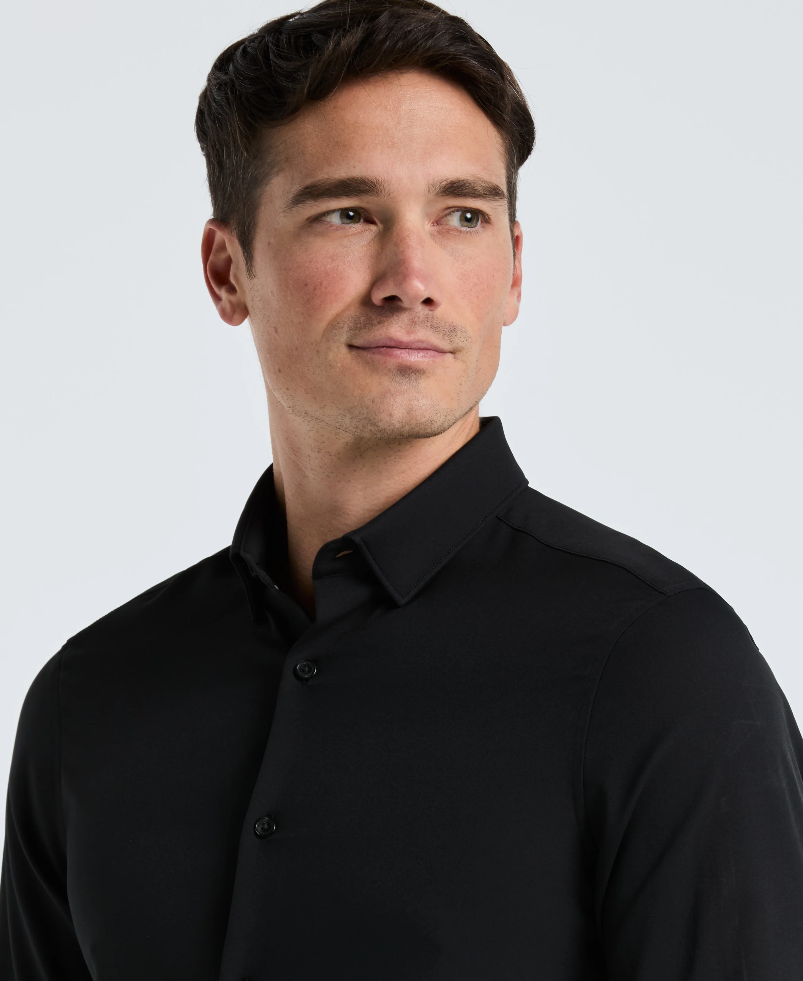 Untucked Total Stretch Slim Fit Shirt - Black