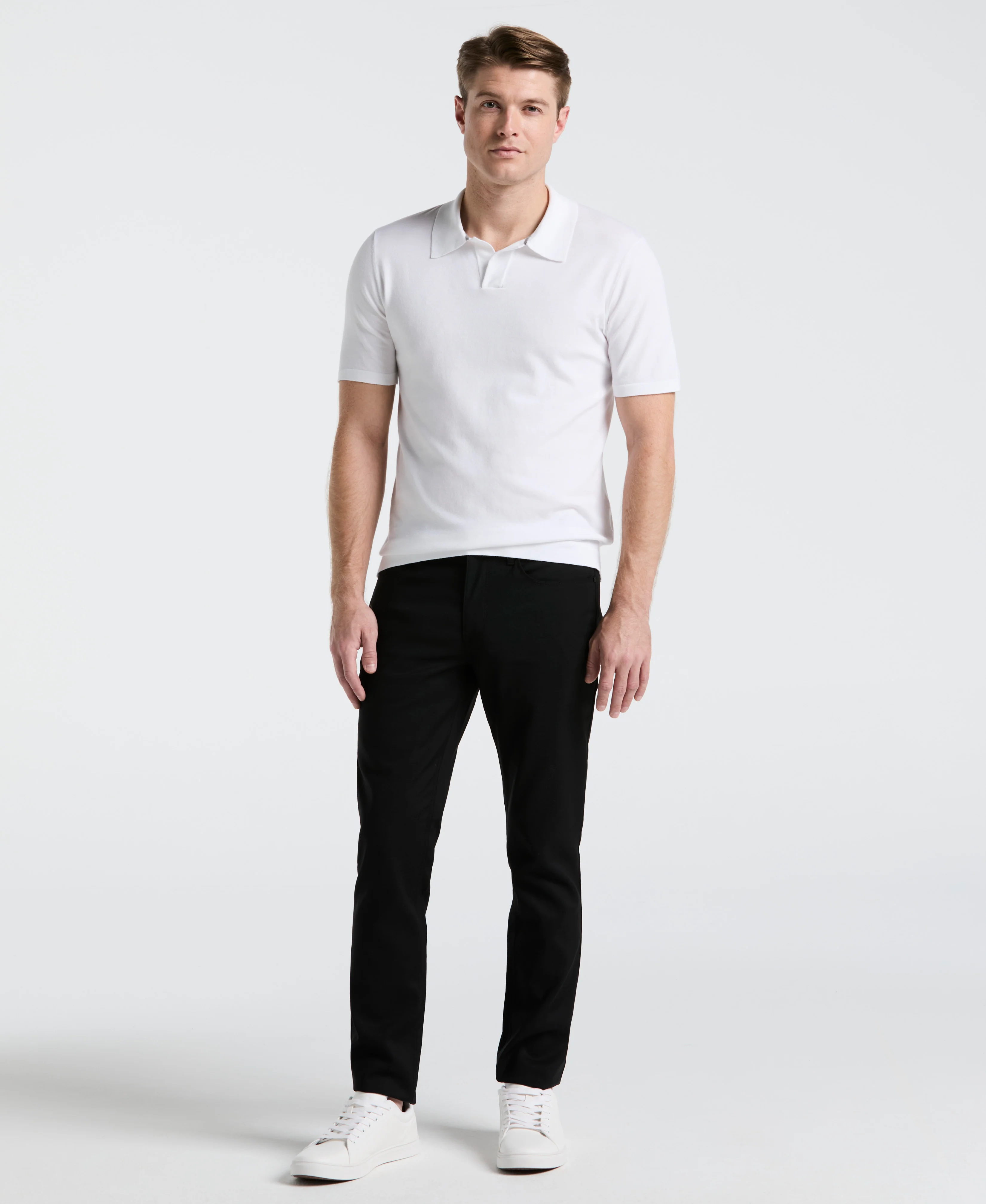 Tech Knit Open Polo Sweater