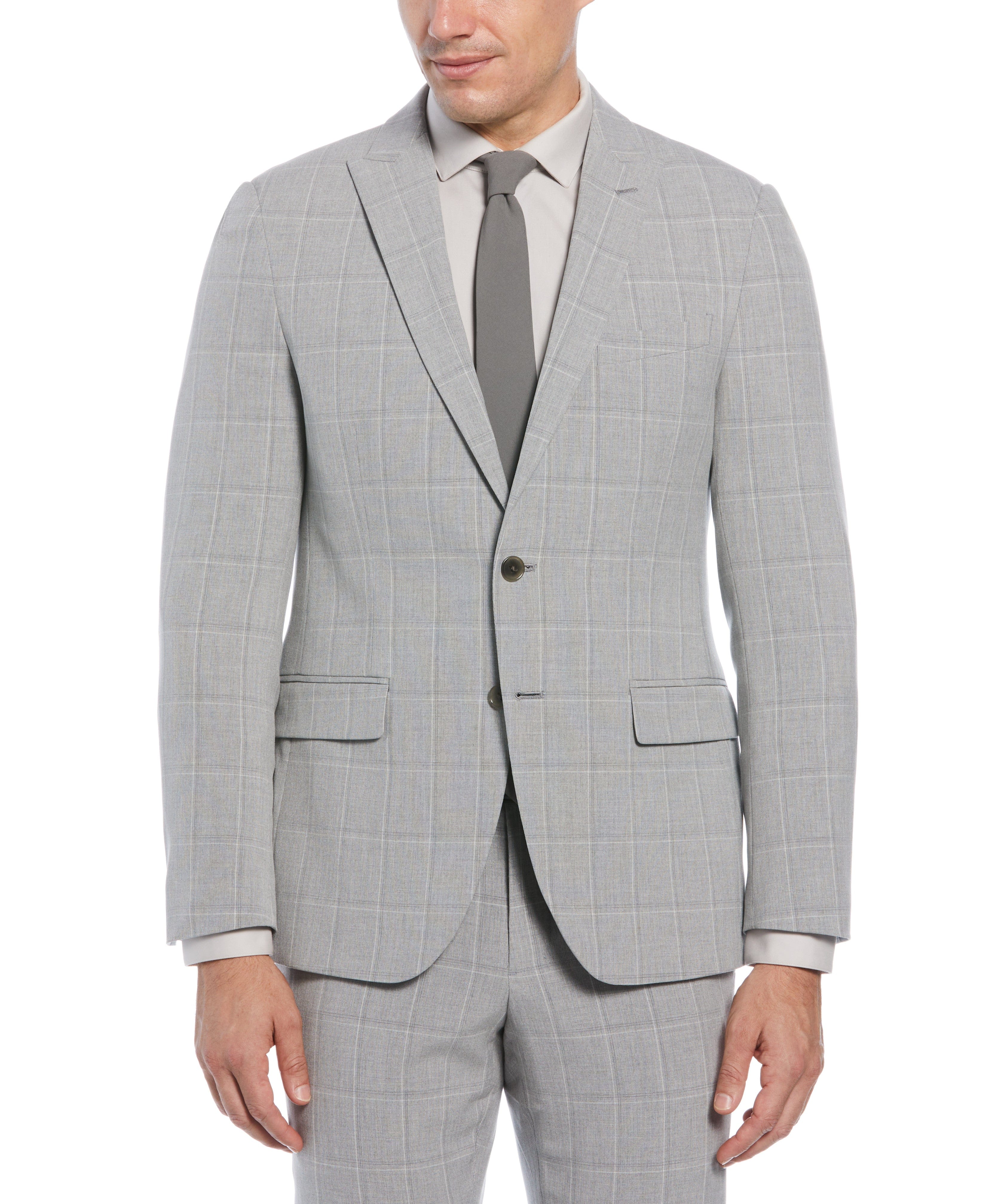 Slim Fit Windowpane Suit Jacket
