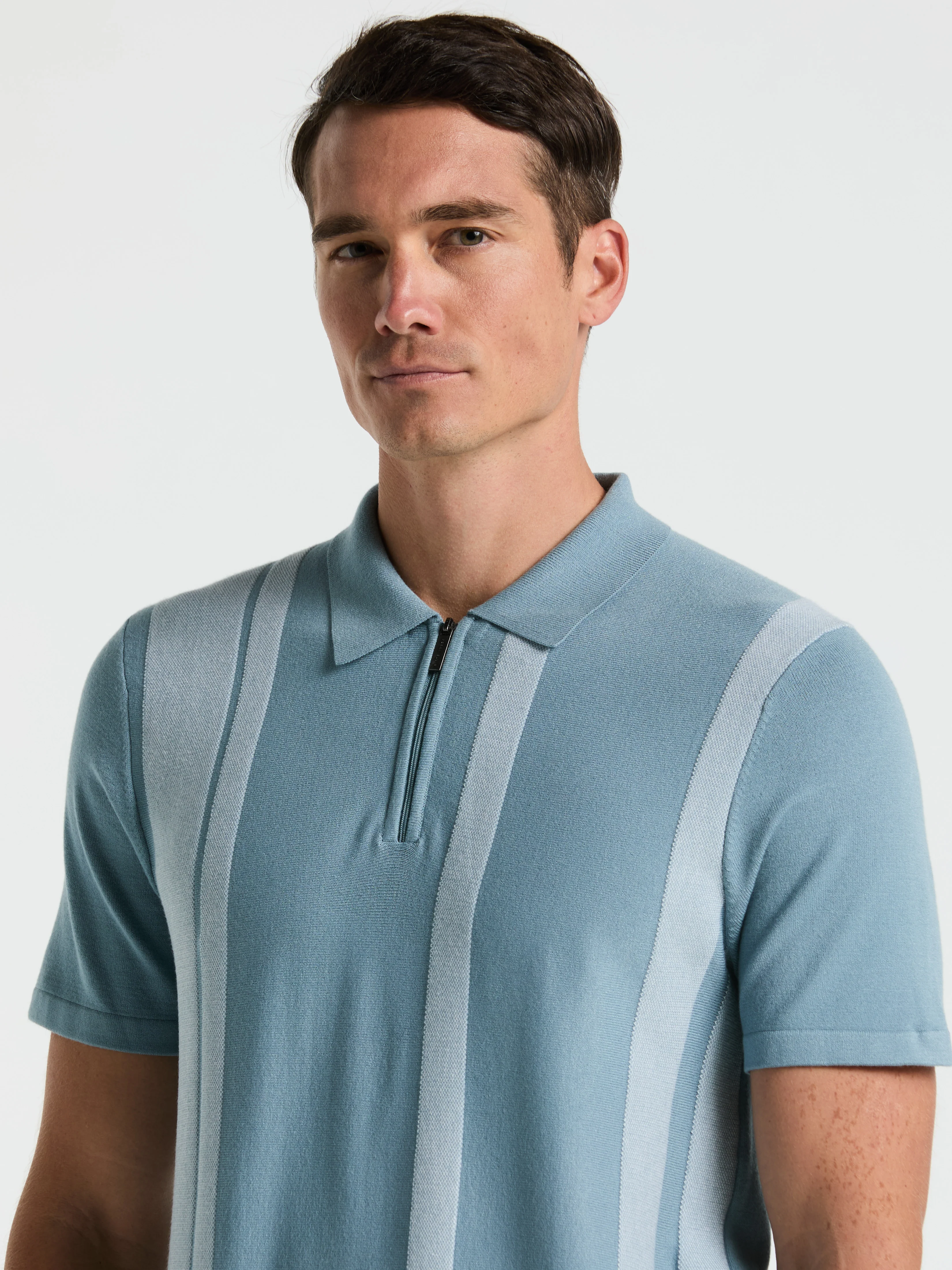 Short Sleeve Tech Stretch Zip Polo