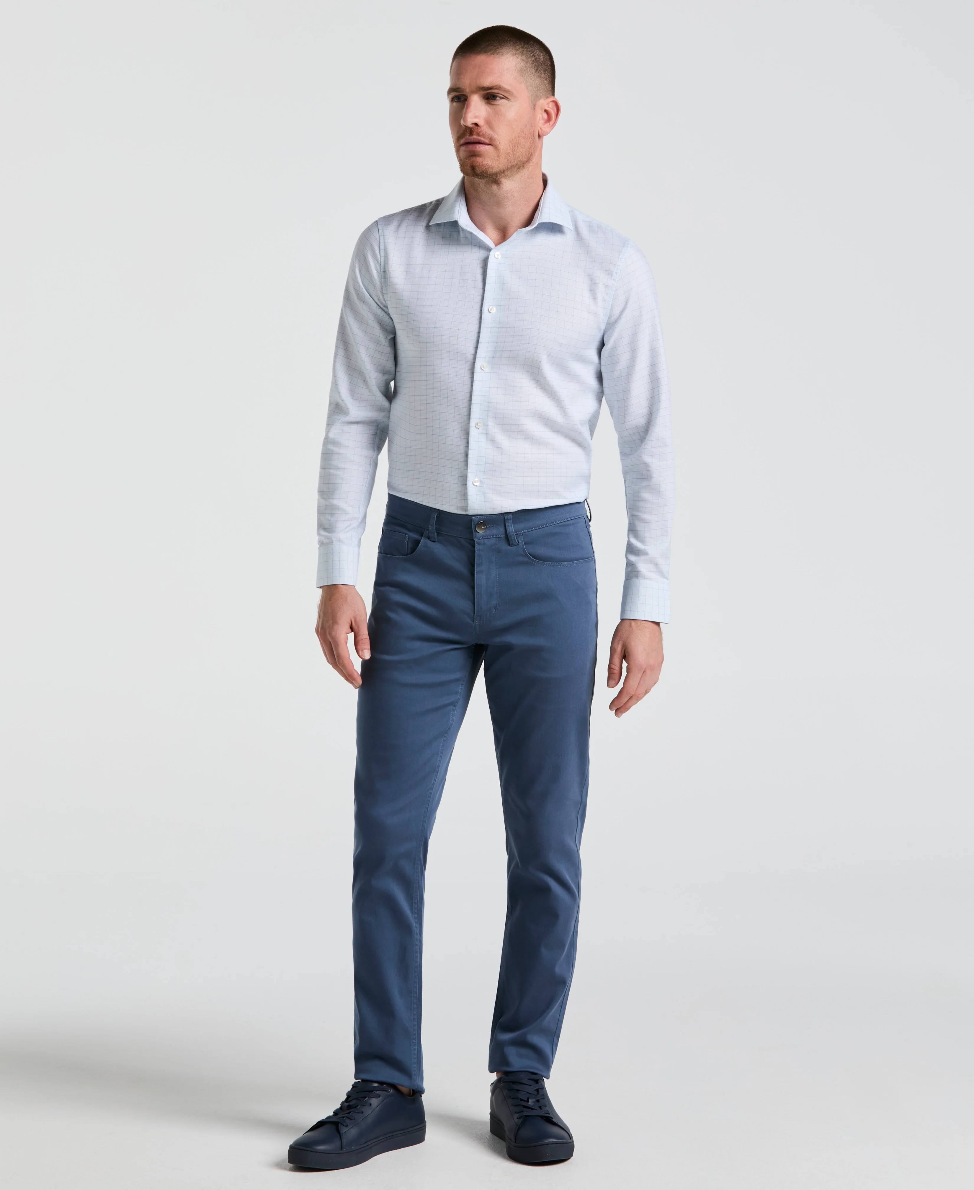 Stretch Checkered Dress Shirt