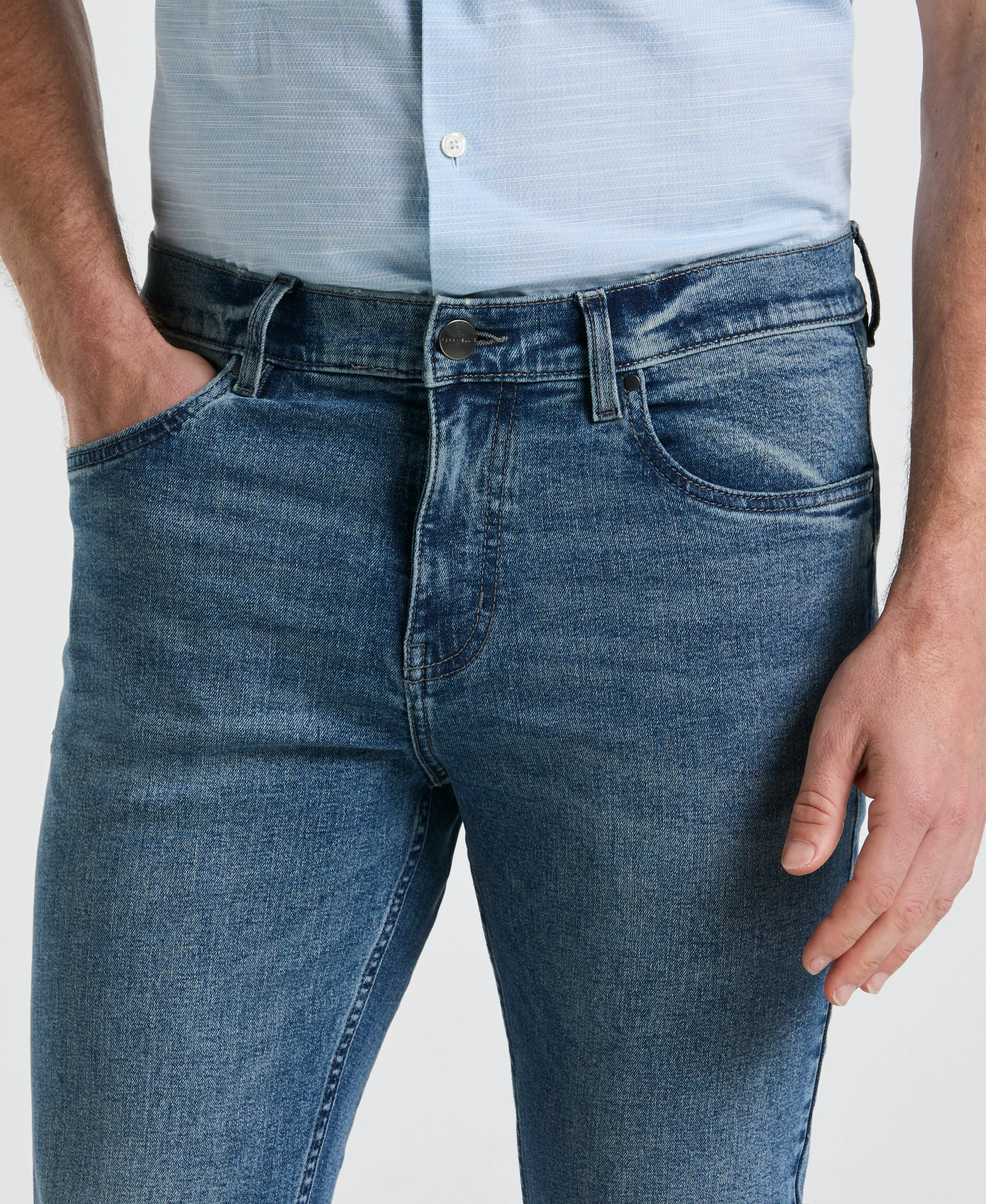 Medium Wash Indigo 5 Pocket Denim Pant