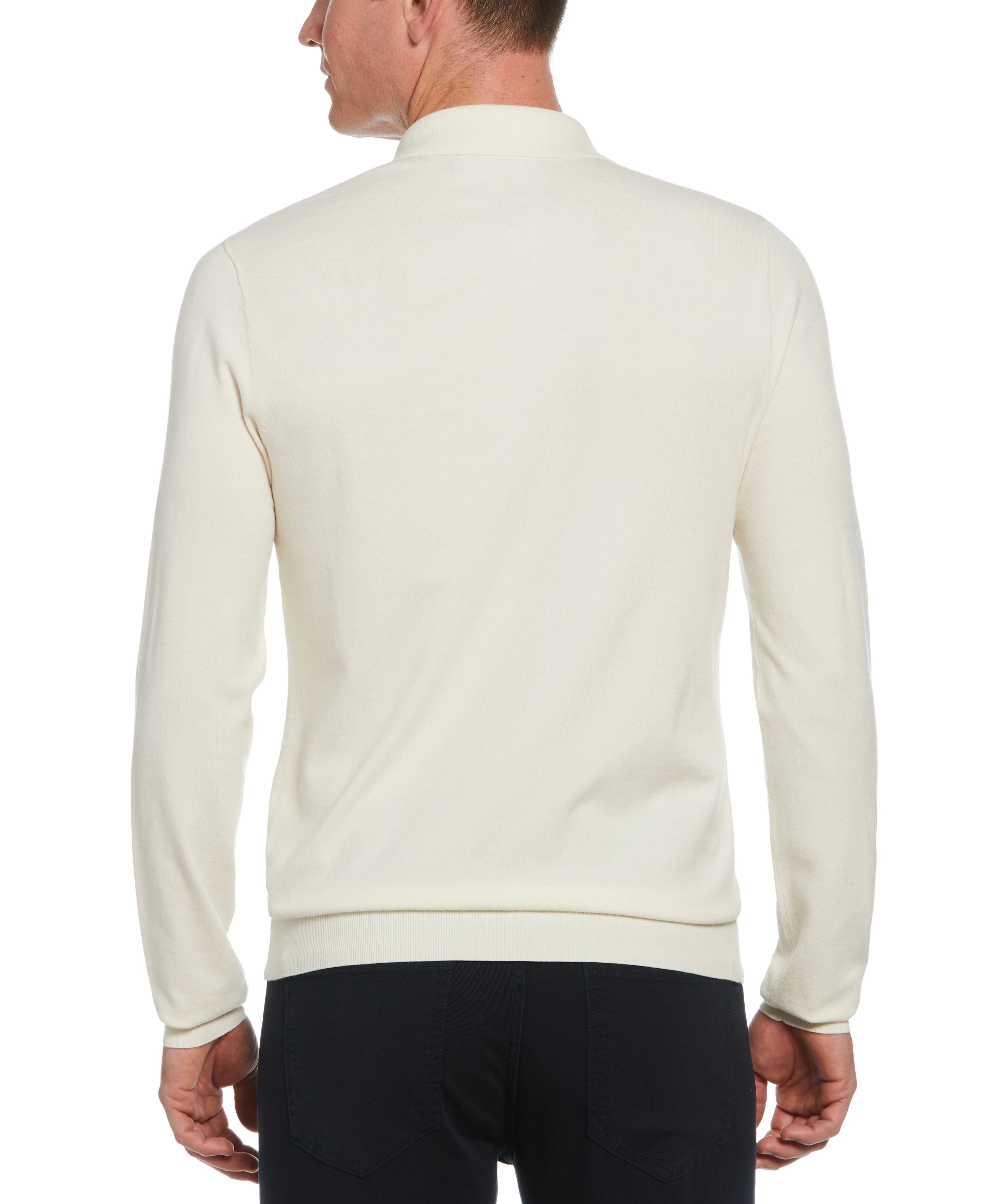 Tech Knit Long Sleeve Line Pattern Polo