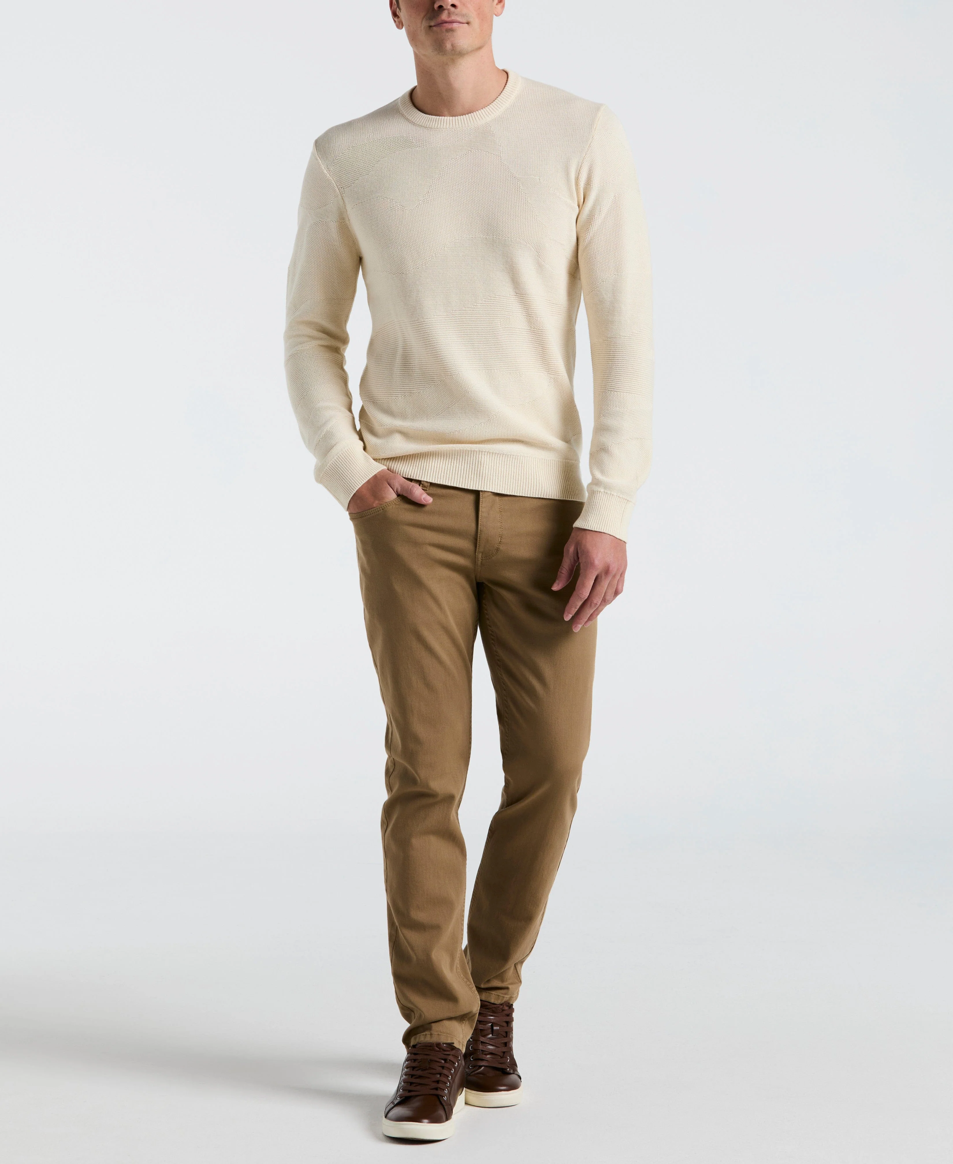 Tua X Perry Ellis Collaboration Scenic Jacquard Print Crew Sweater