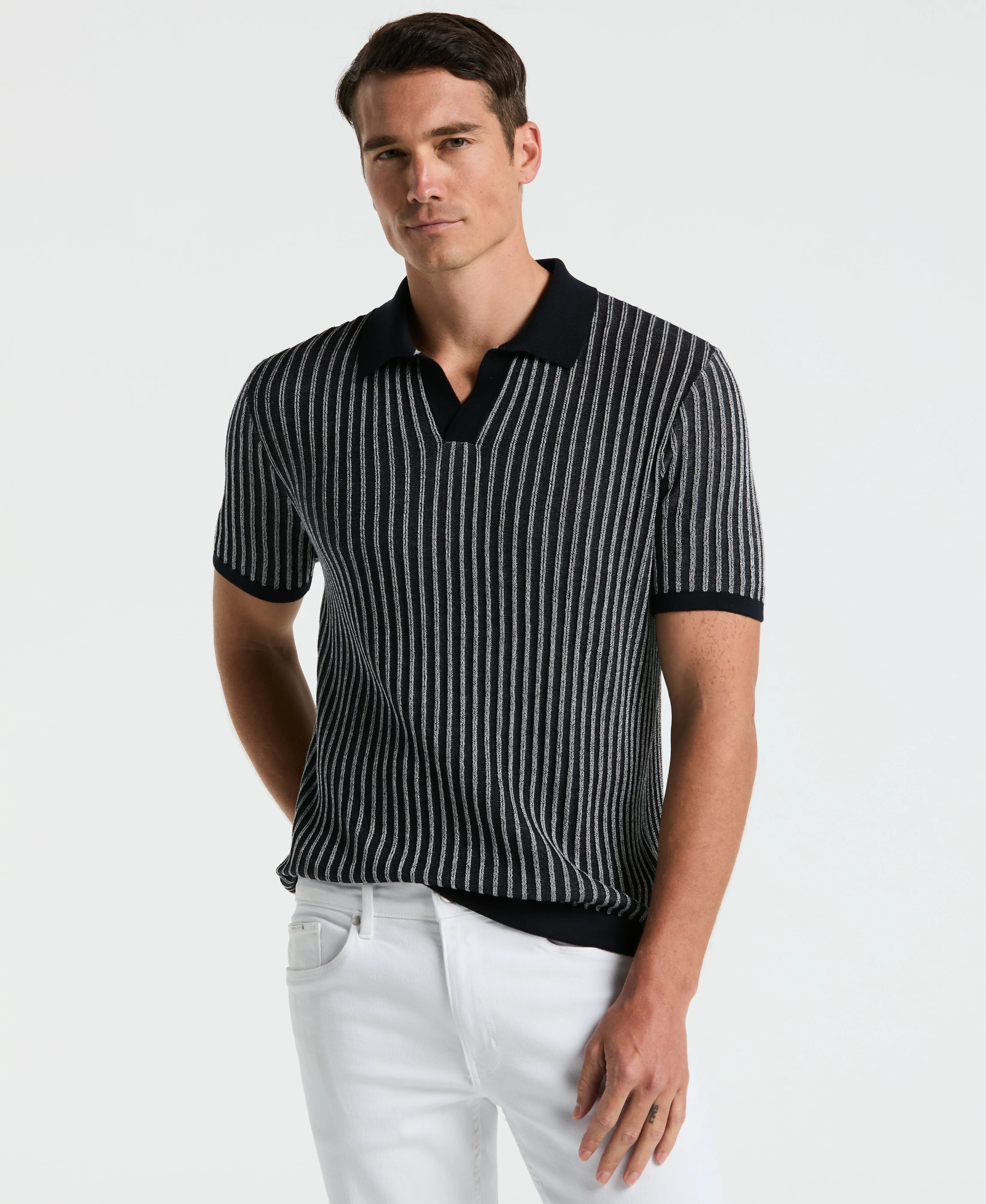 Striped Polo Sweater