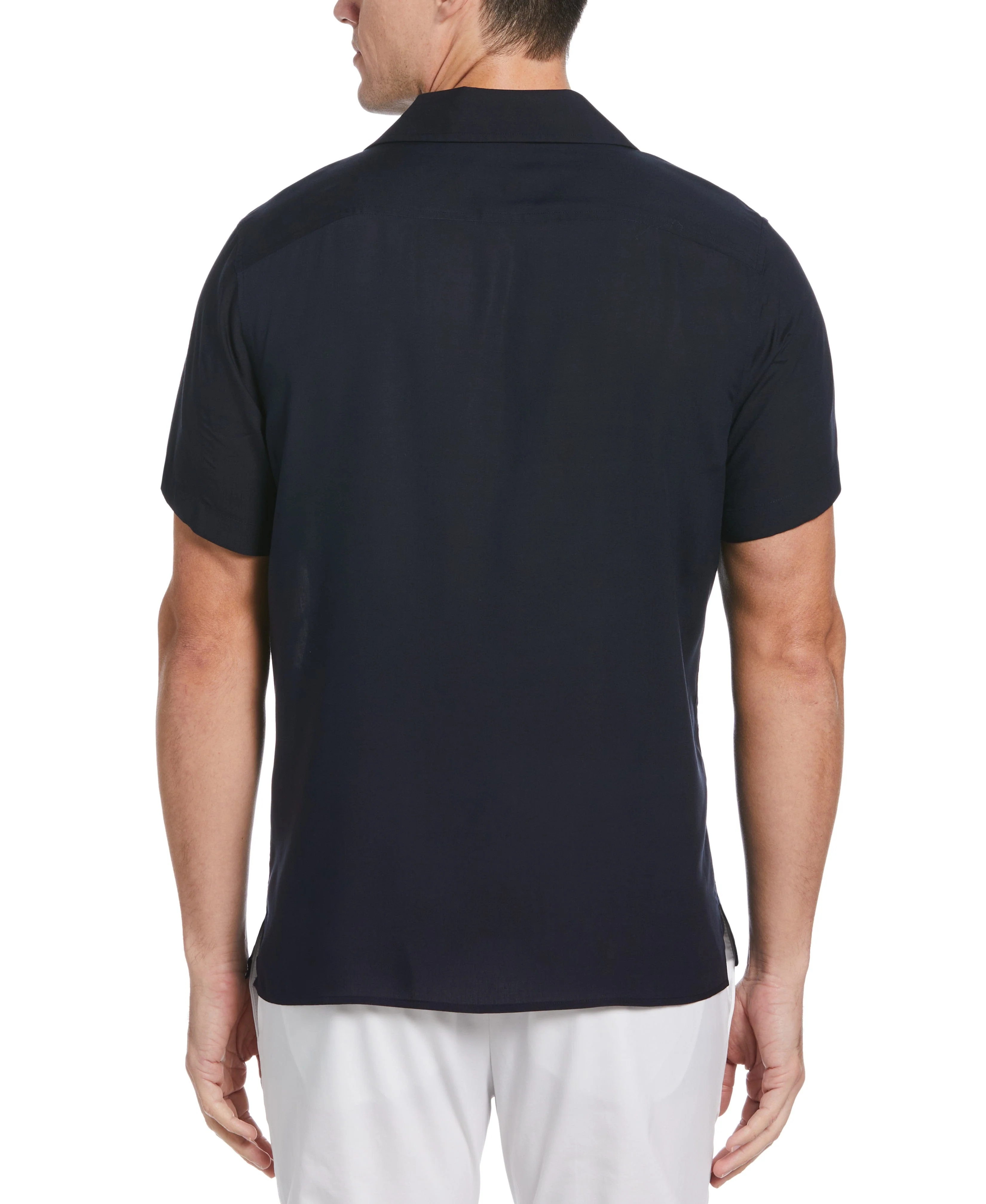 EcoVero™ Large Tropical Floral Print Camp Collar Shirt