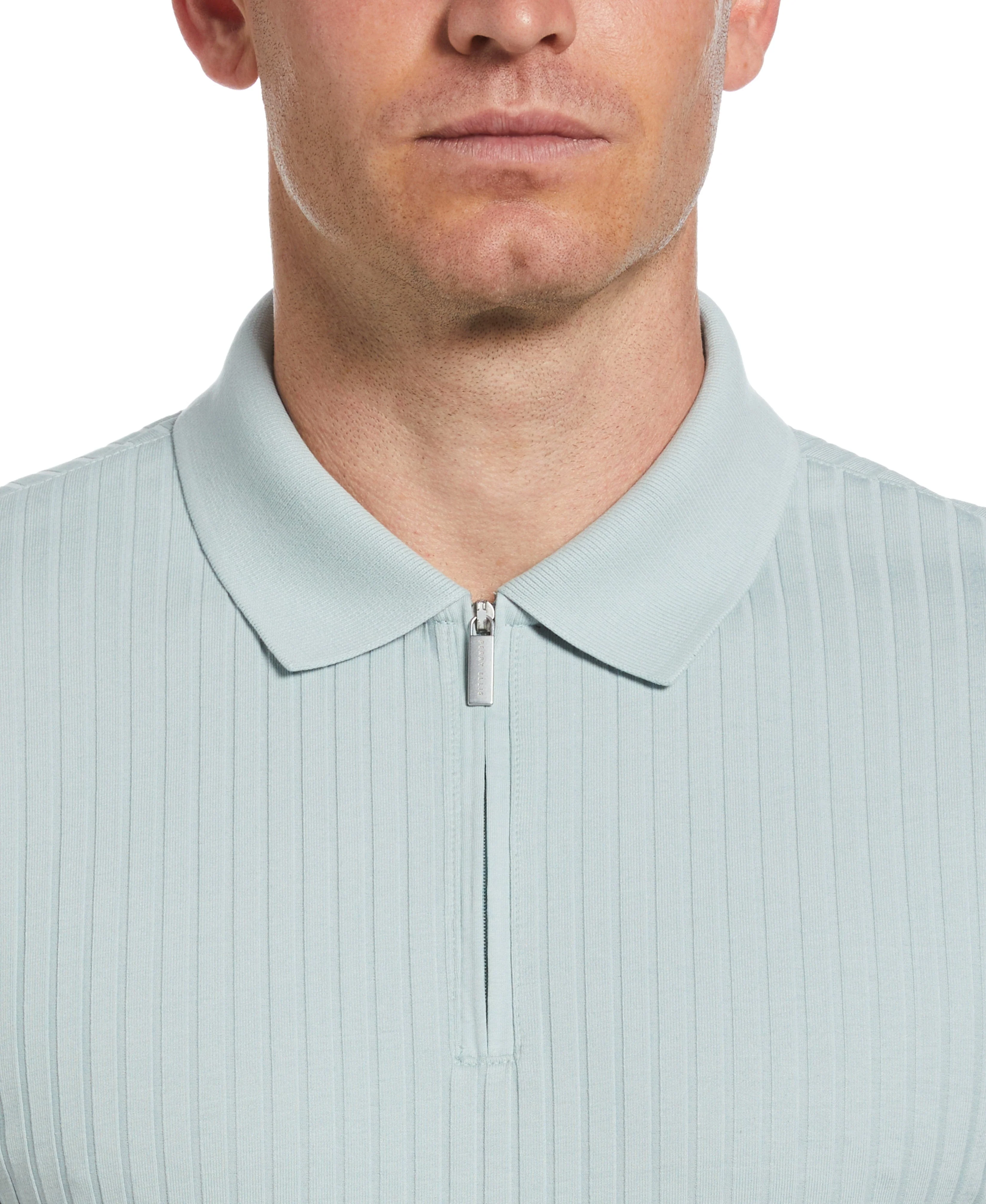Quarter Zip Ribbed Polo