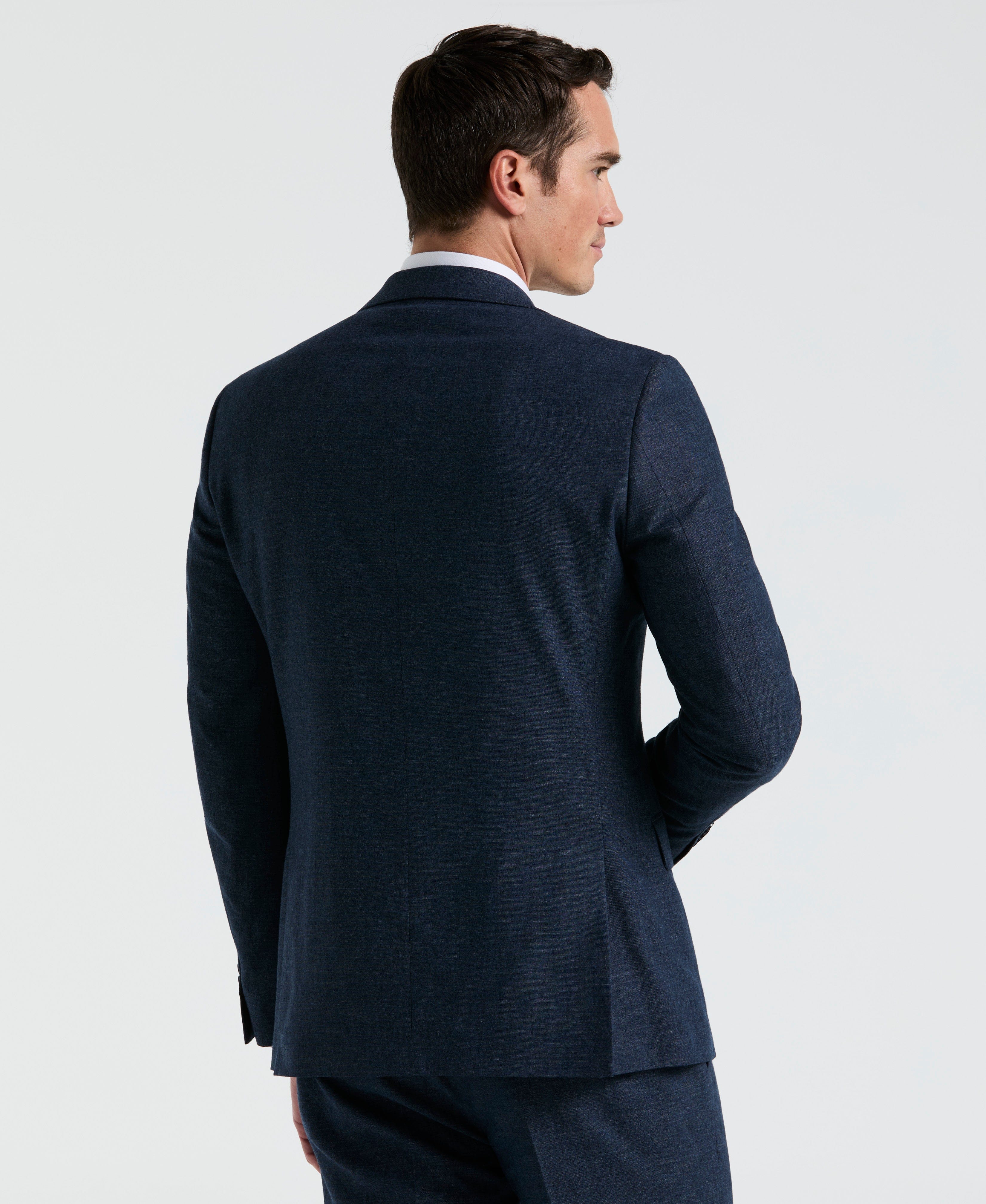 Slim Fit Solid Linen Blend Suit Jacket